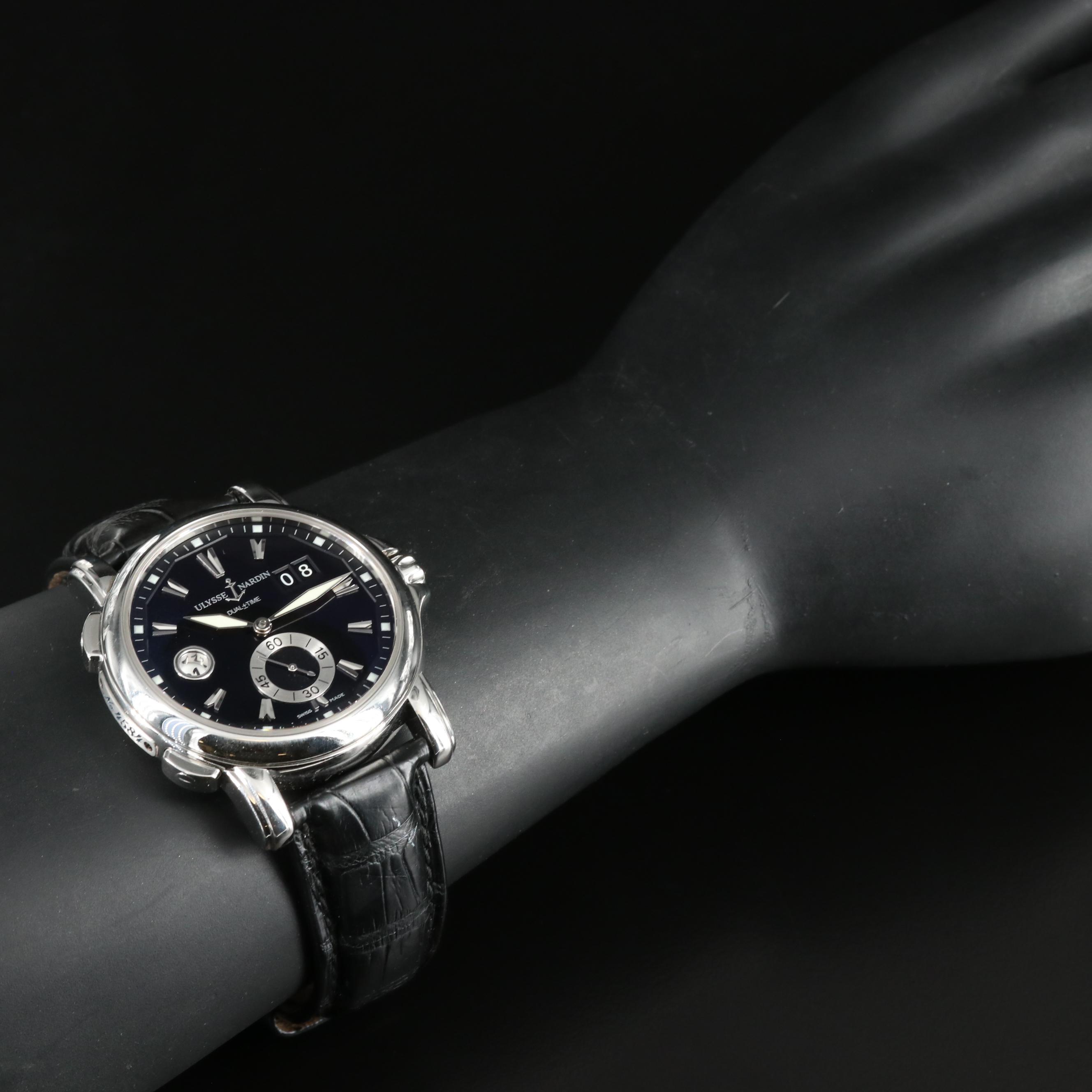 Ulysse Nardin Dual Time GMT 42mm Black Steel Automatic Watch