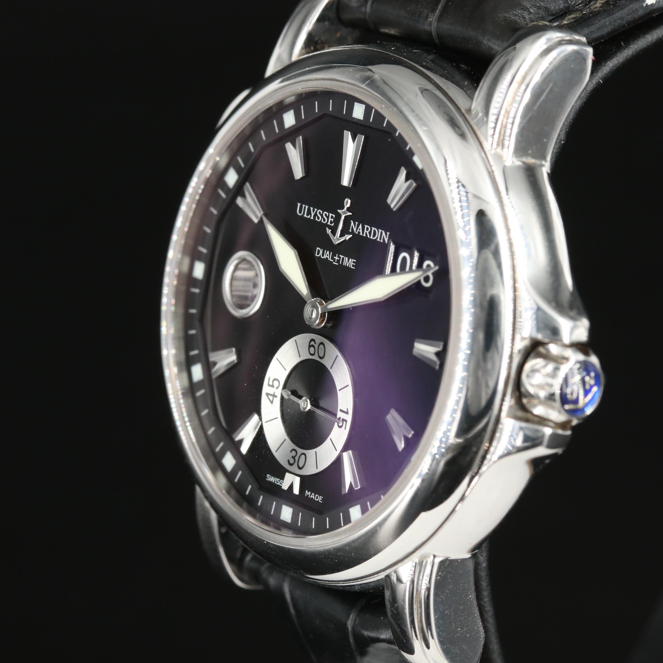 Ulysse Nardin Dual Time GMT 42mm Black Steel Automatic Watch