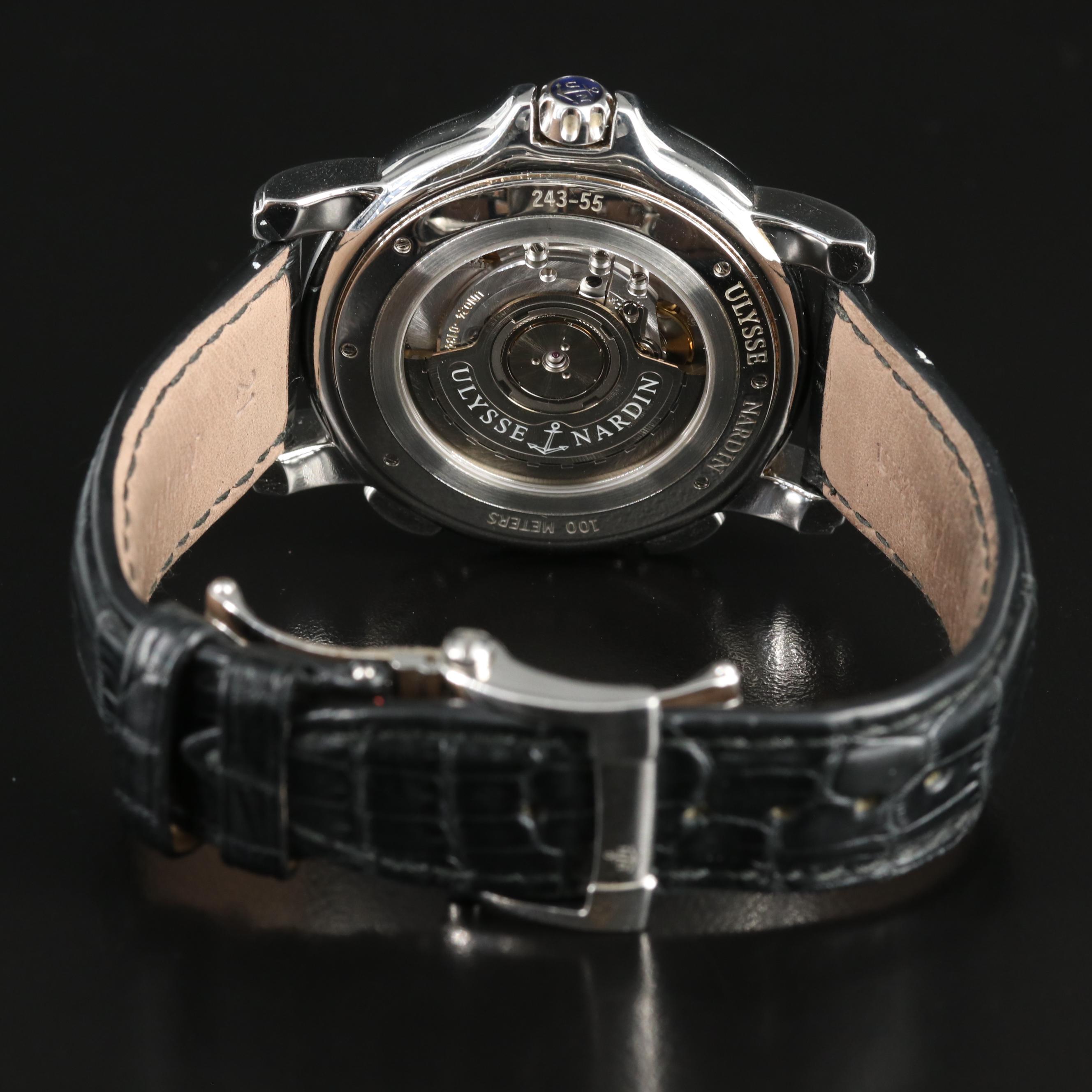 Ulysse Nardin Dual Time GMT 42mm Black Steel Automatic Watch