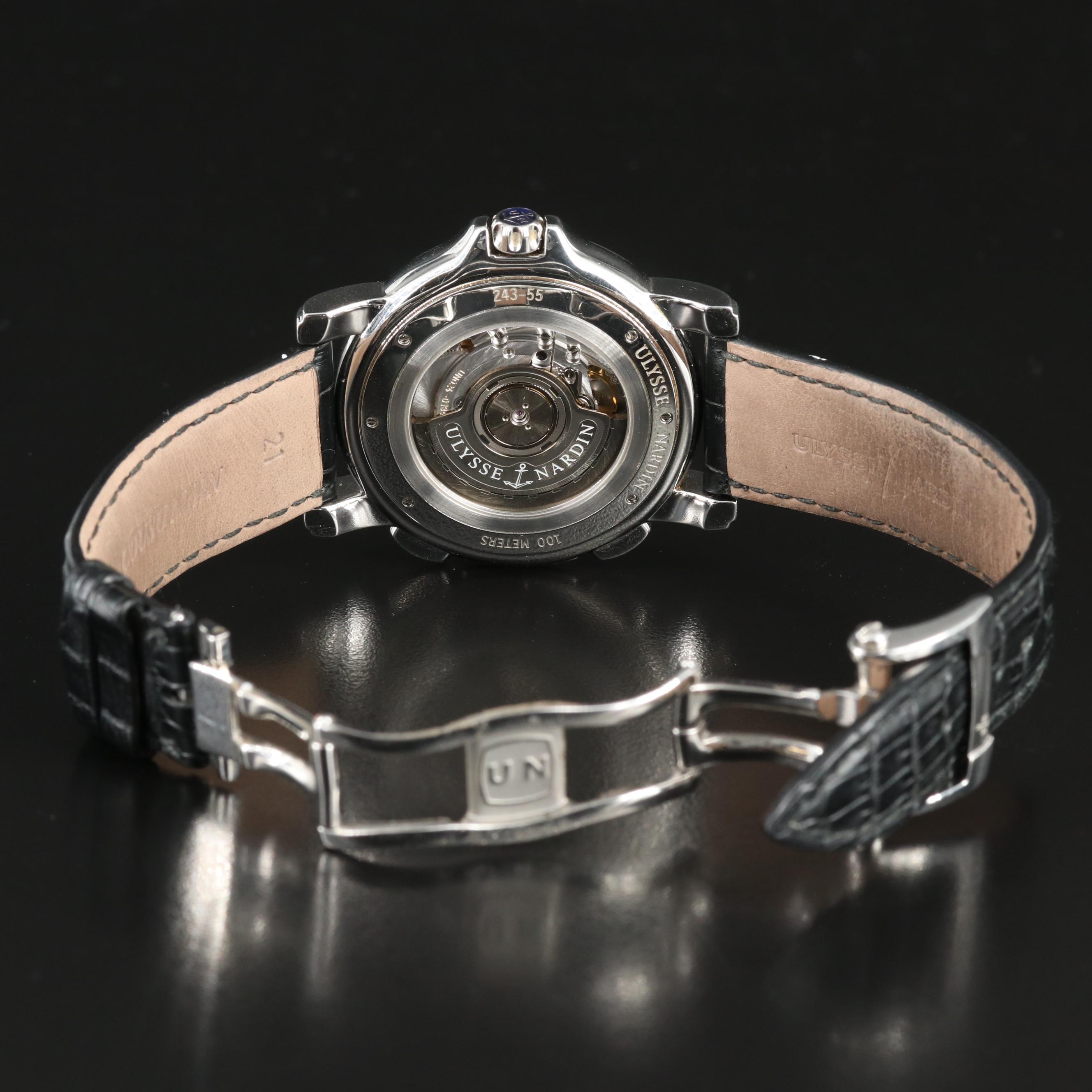 Ulysse Nardin Dual Time GMT 42mm Black Steel Automatic Watch