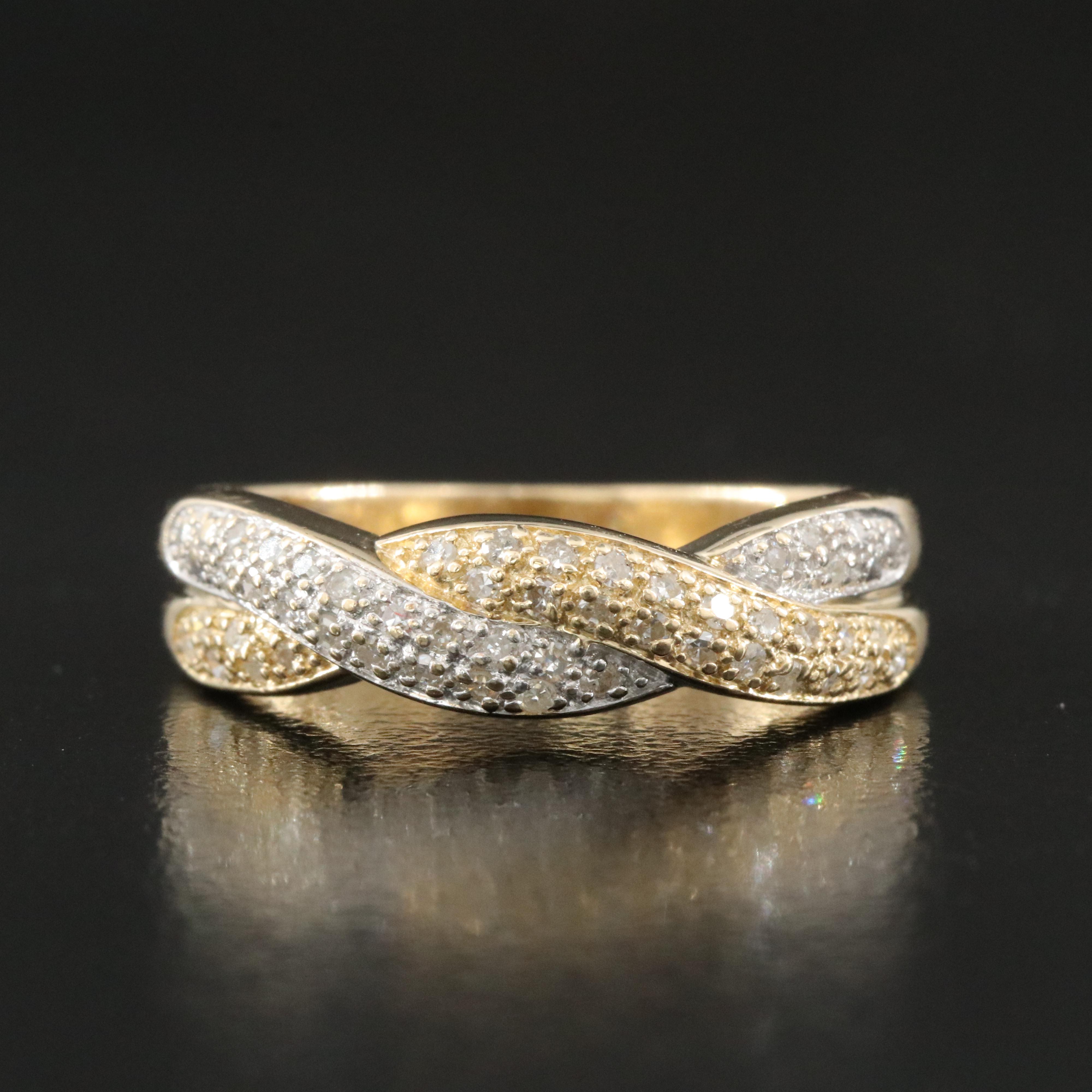 14K 0.28 CTW Diamond Twist Ring