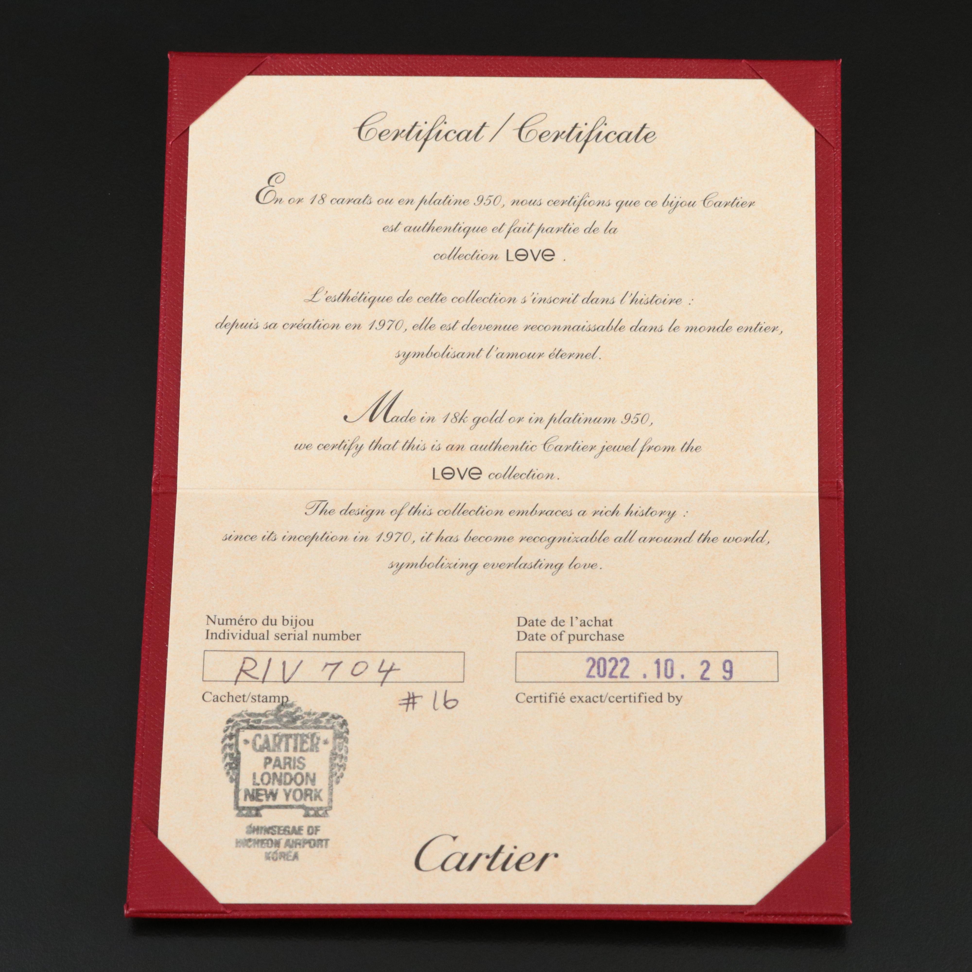 Cartier LOVE 18K 0.95 CTW Diamond Double Row Paved Bracelet