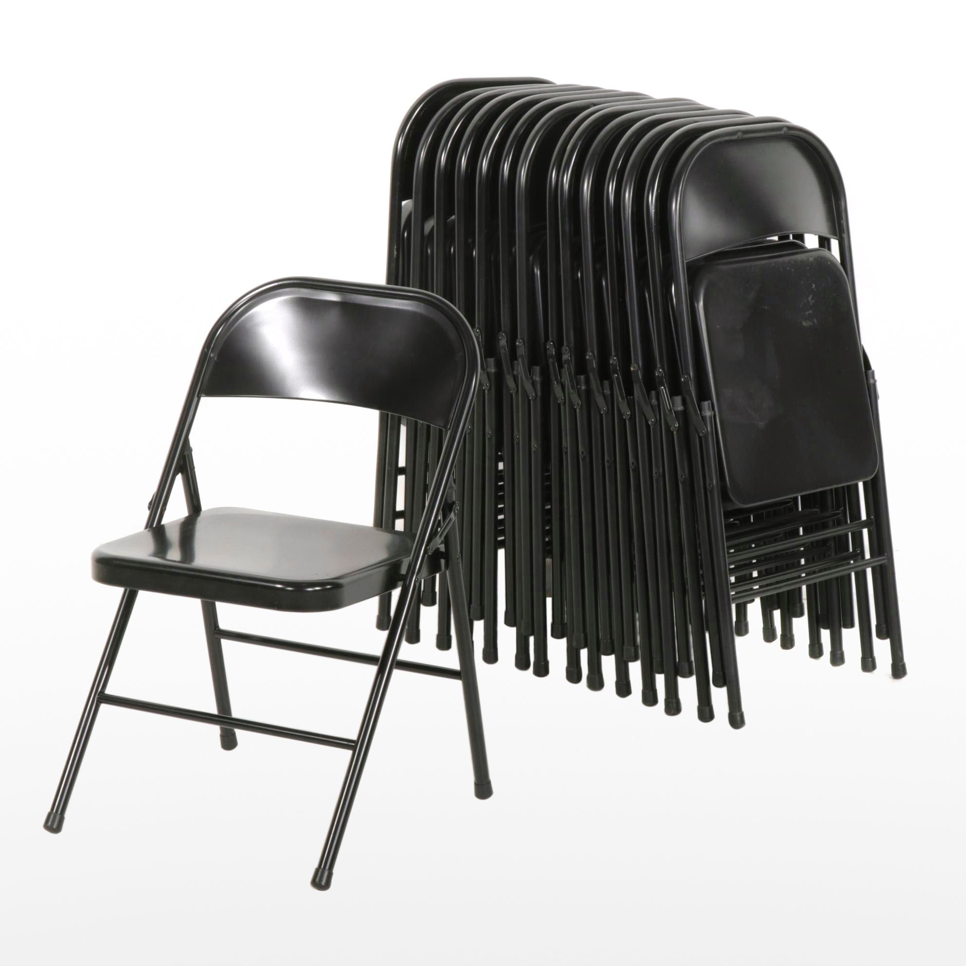 Fifteen PDG Folding Metal Chairs, 21st Century