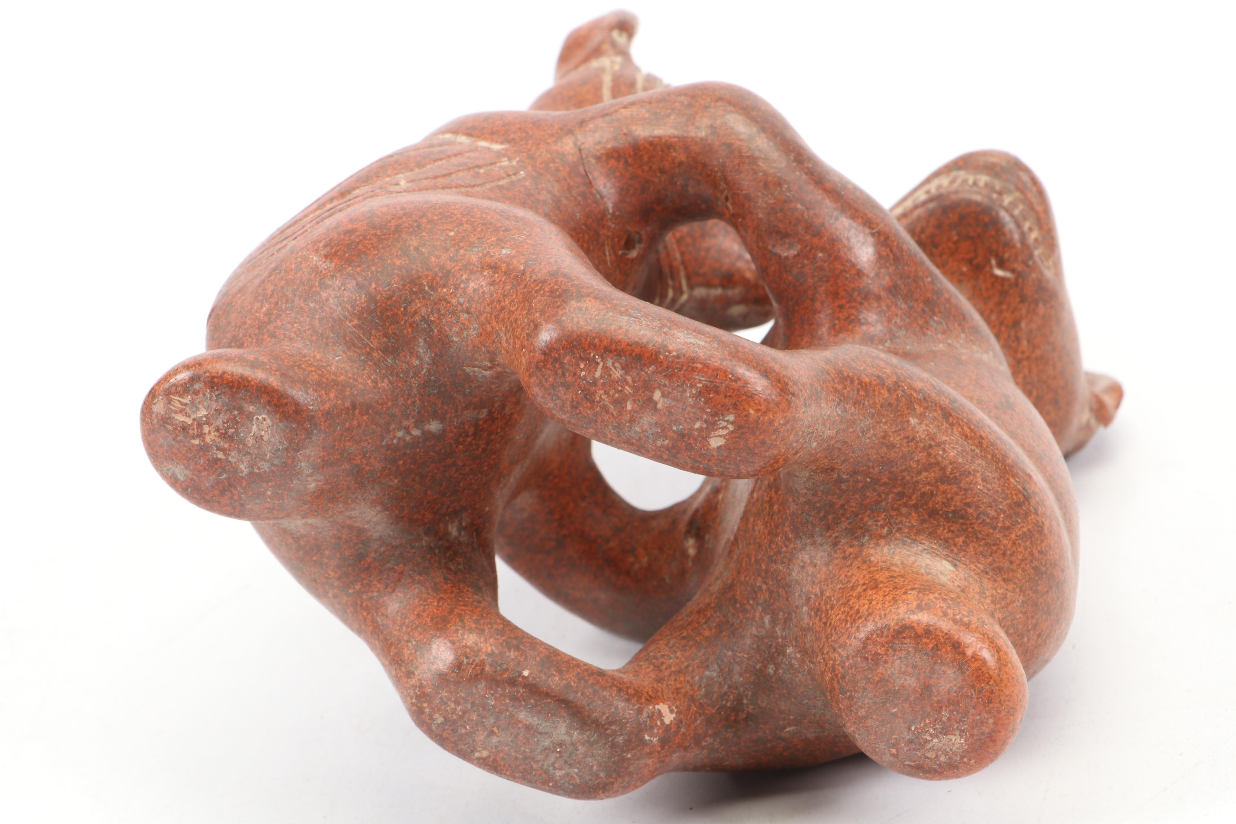 Chinena Jenez Glaze Terracotta Bowl with Terracotta Figurine and More