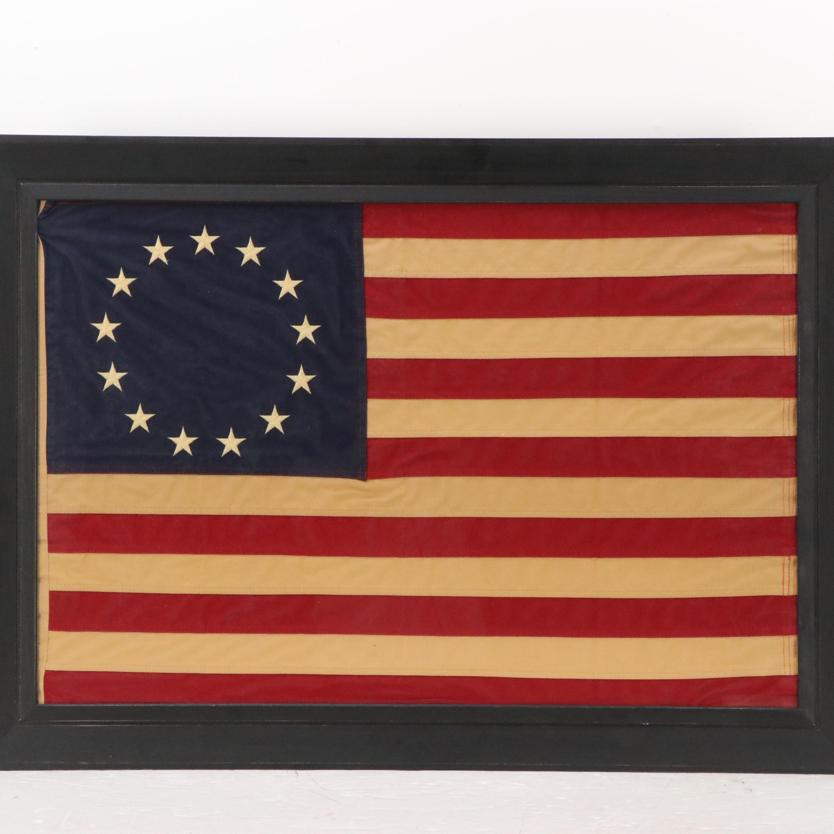 Betsy Ross Type 13 Colonies American Flag in Frame