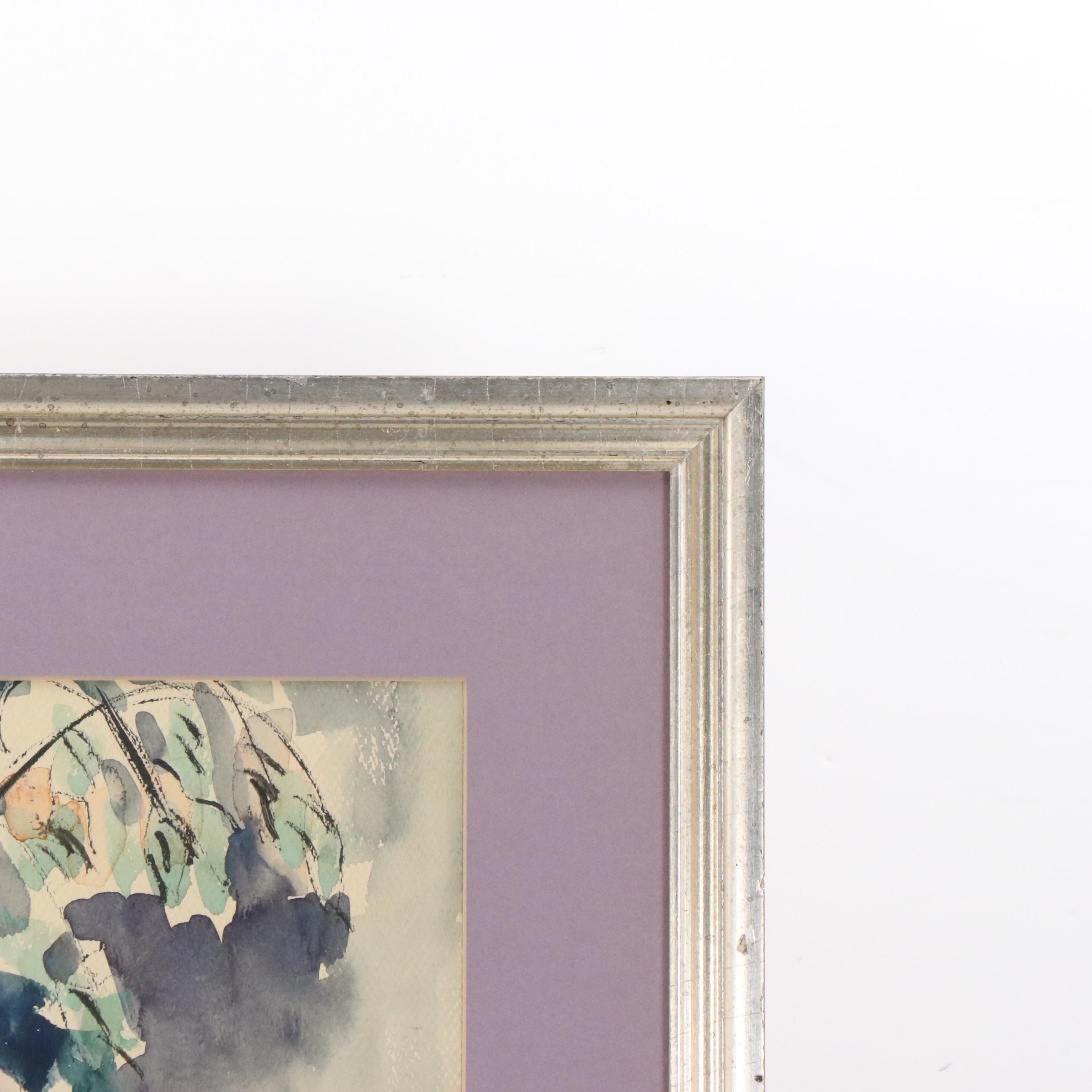 Josephine Mahaffey Floral Still Life Watercolor Painting, Circa 1967