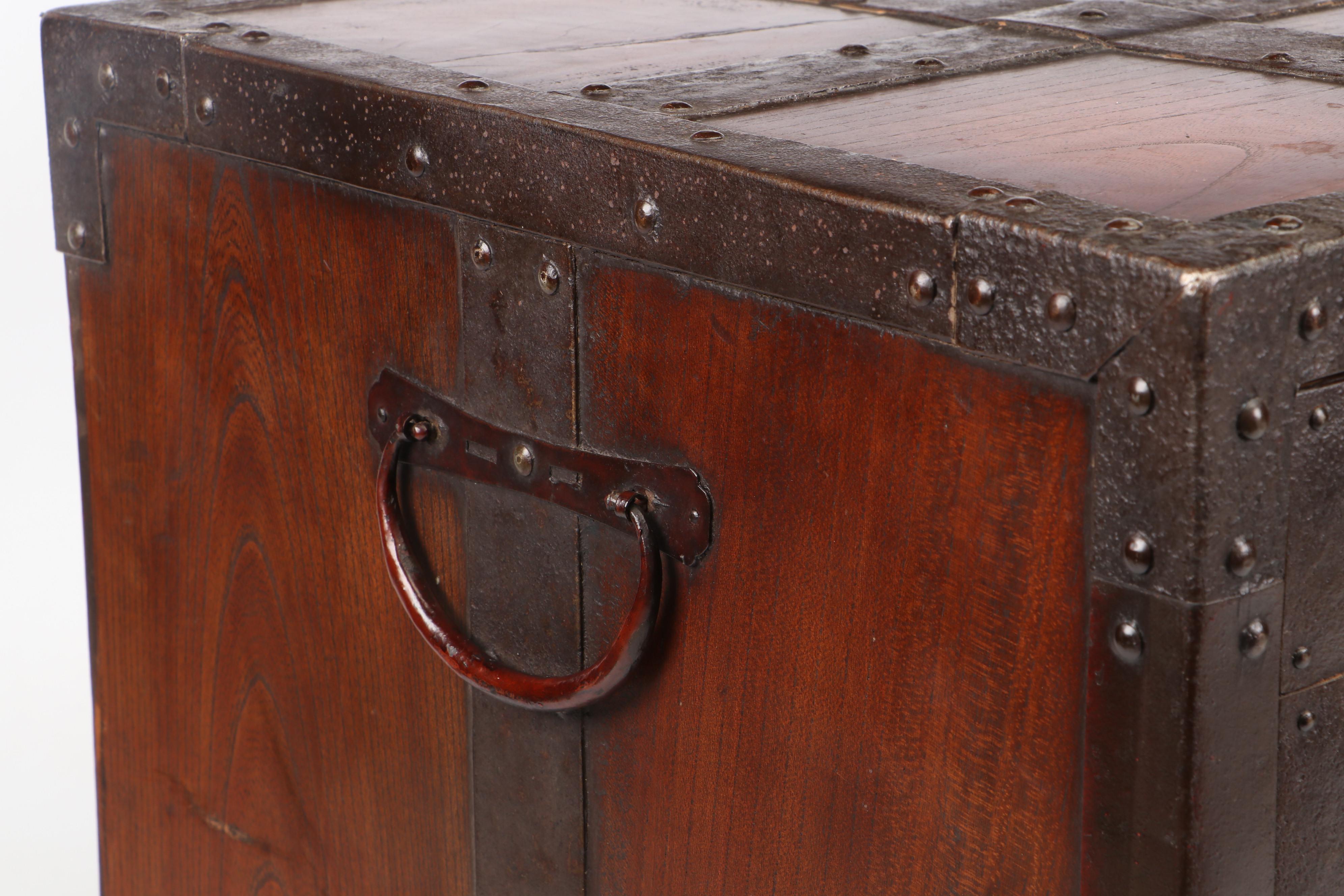 Japanese Metal-Bound Wood Funa Dansu, Edo Period