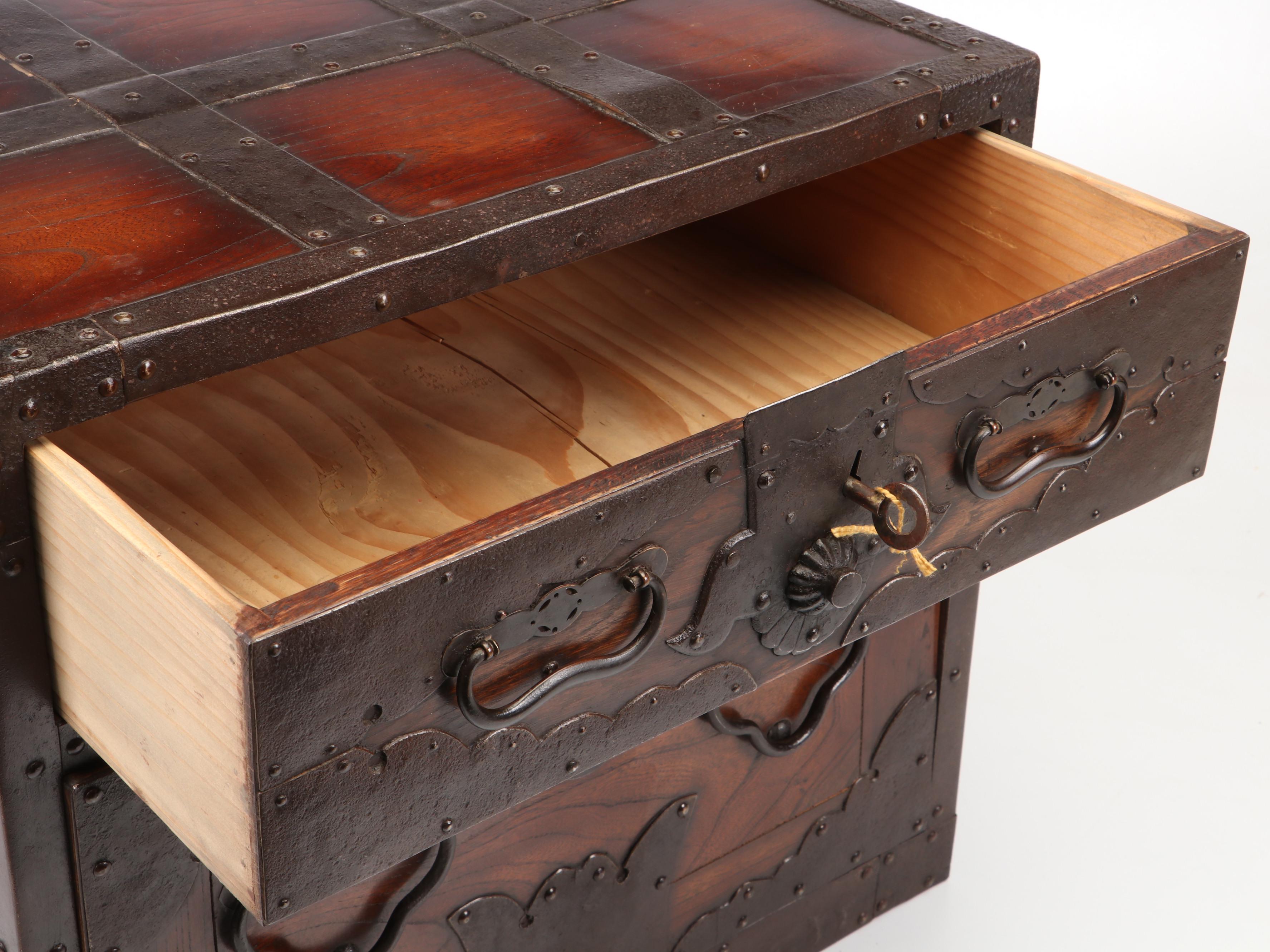 Japanese Metal-Bound Wood Funa Dansu, Edo Period