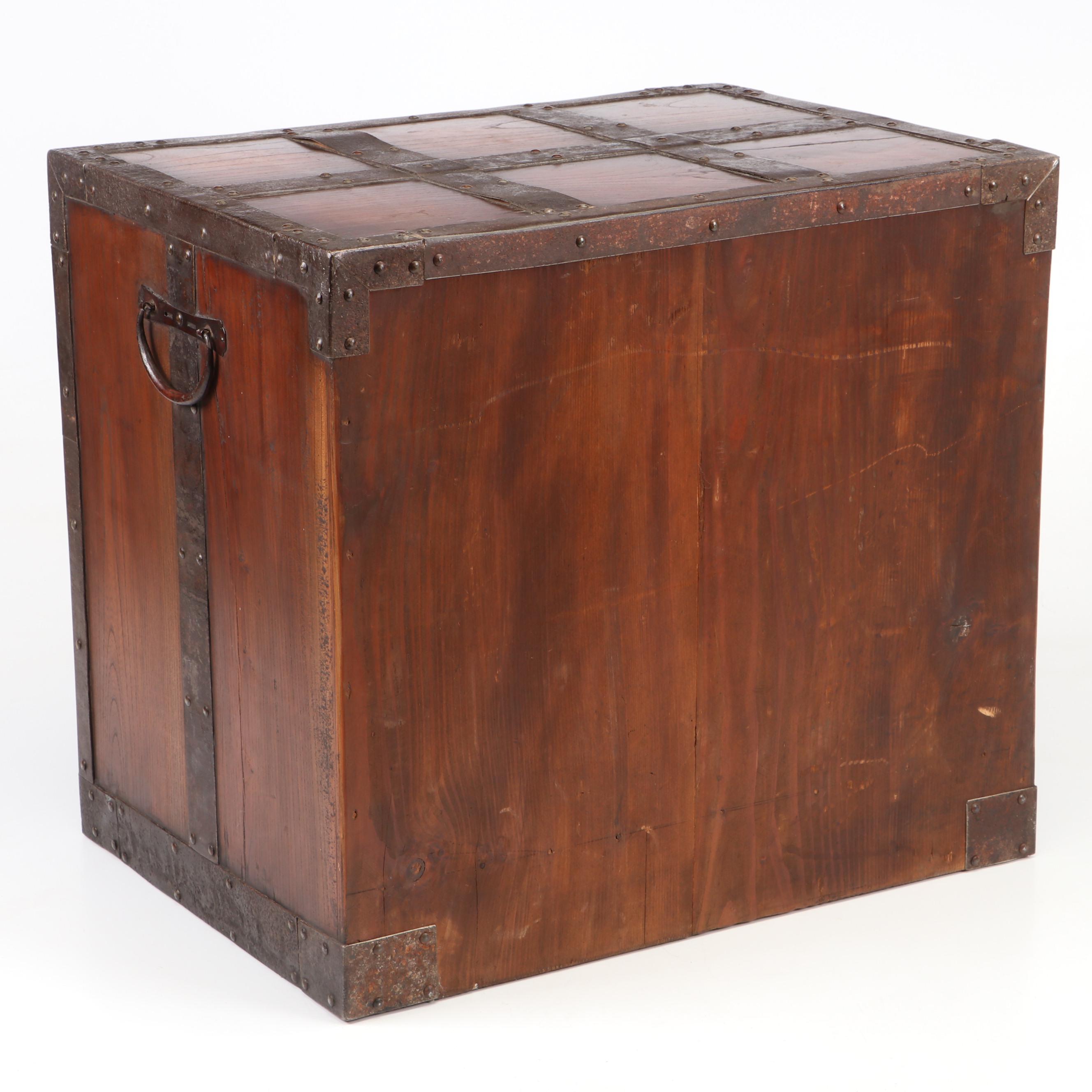 Japanese Metal-Bound Wood Funa Dansu, Edo Period