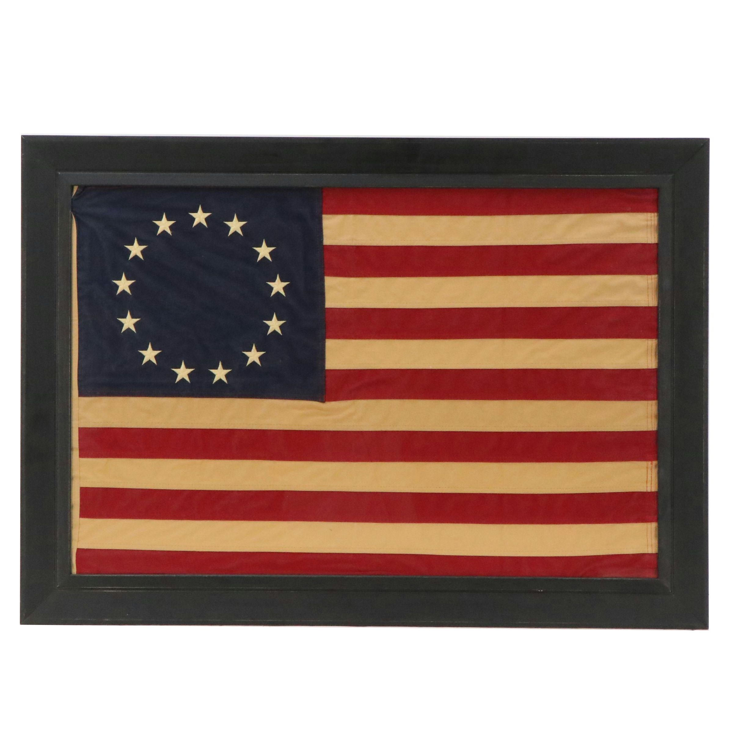 Betsy Ross Type 13 Colonies American Flag in Frame