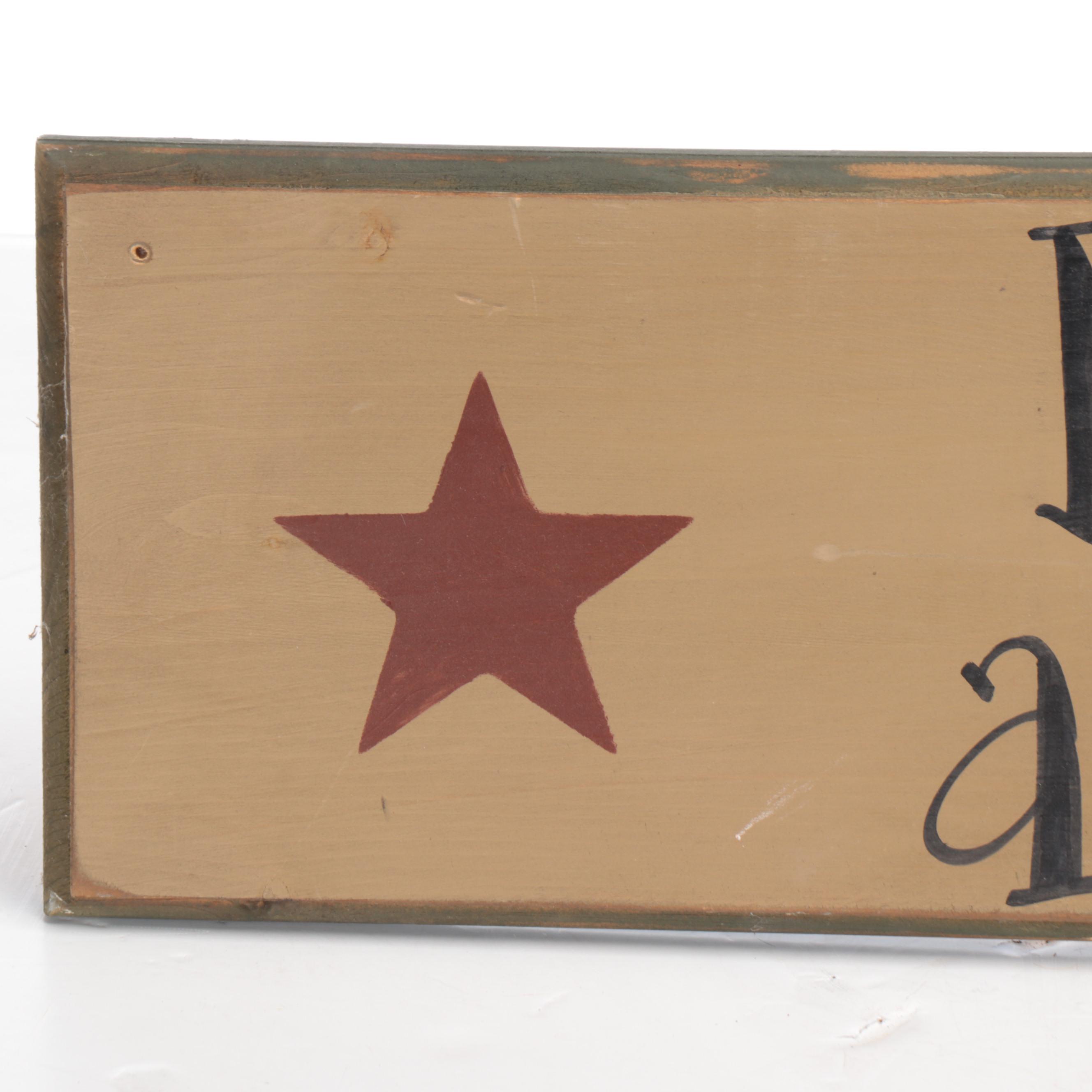 Painted Wood Storage Cubes with Wood Sign