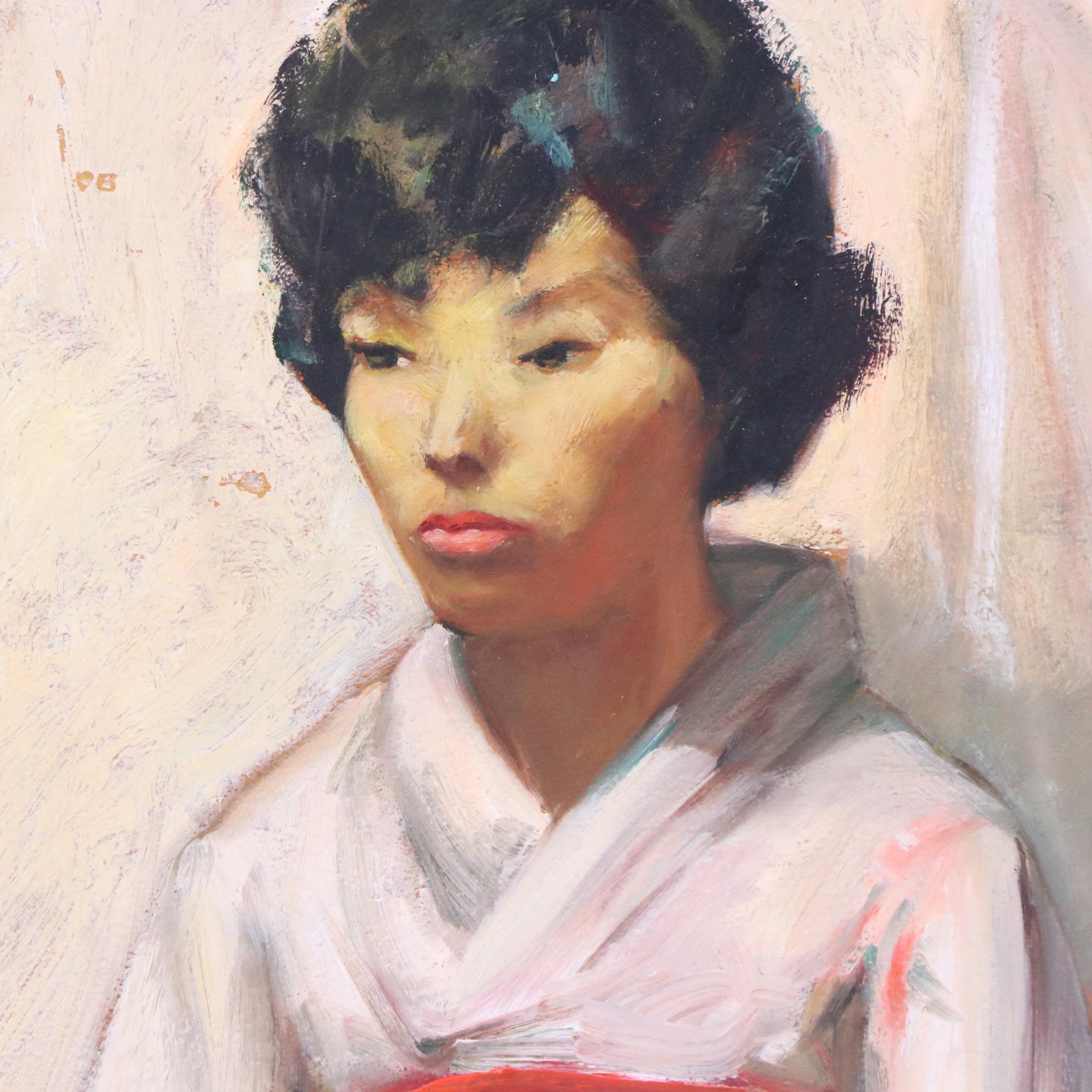 Cathryn E. Morris Portrait Oil Painting of Seated Figure EBTH