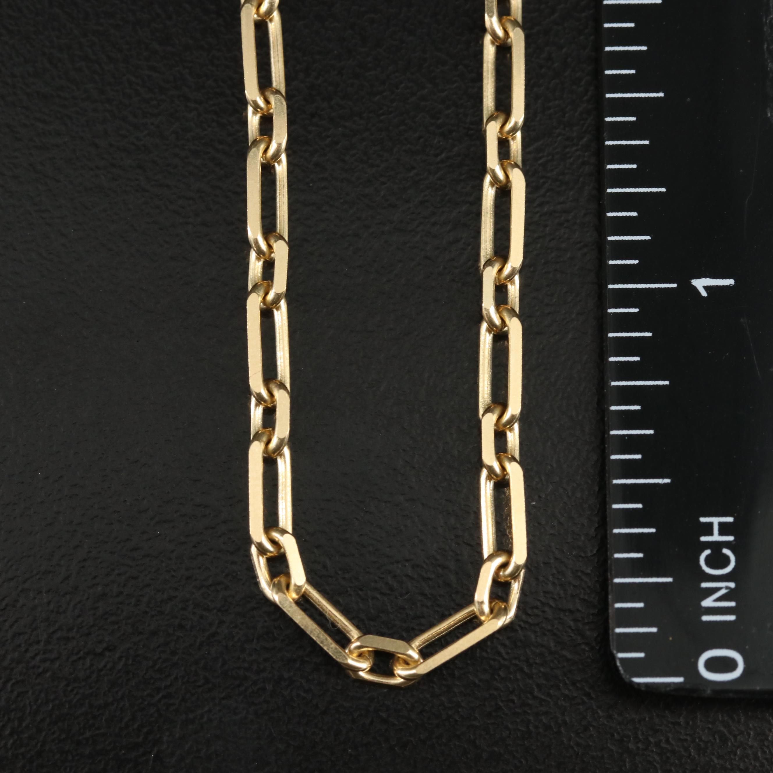 14K Knife Edge Paperclip Chain Necklace
