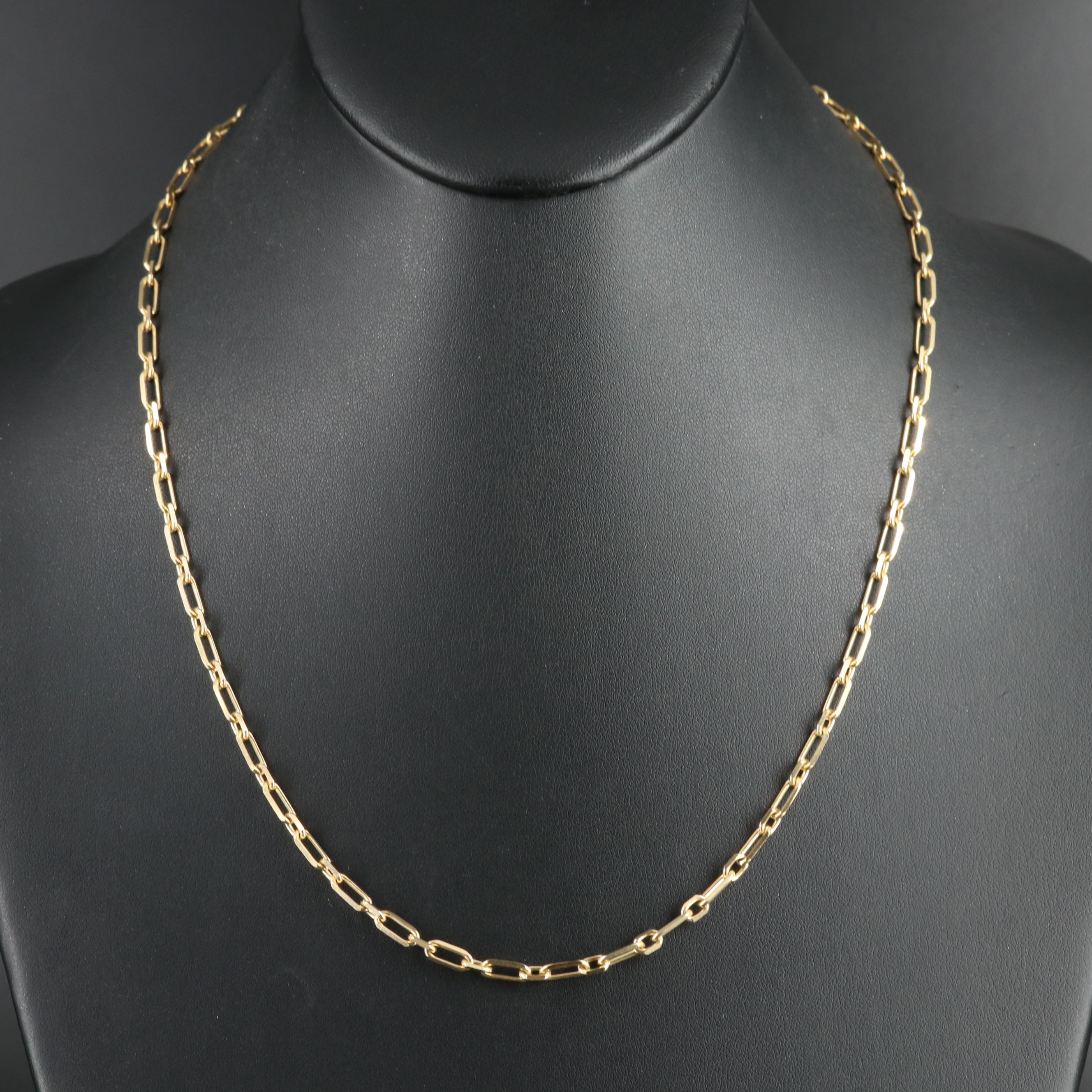 14K Knife Edge Paperclip Chain Necklace