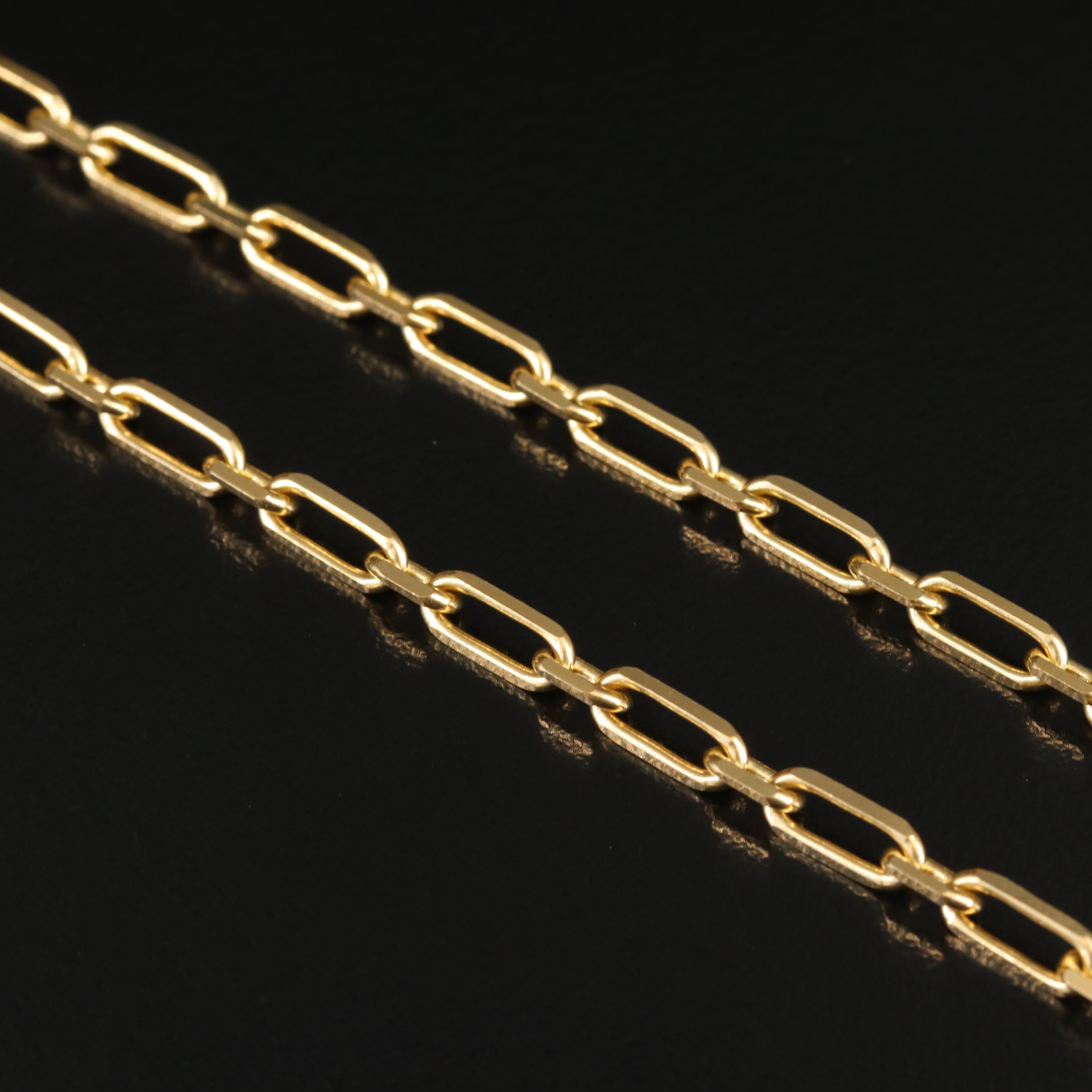 14K Knife Edge Paperclip Chain Necklace