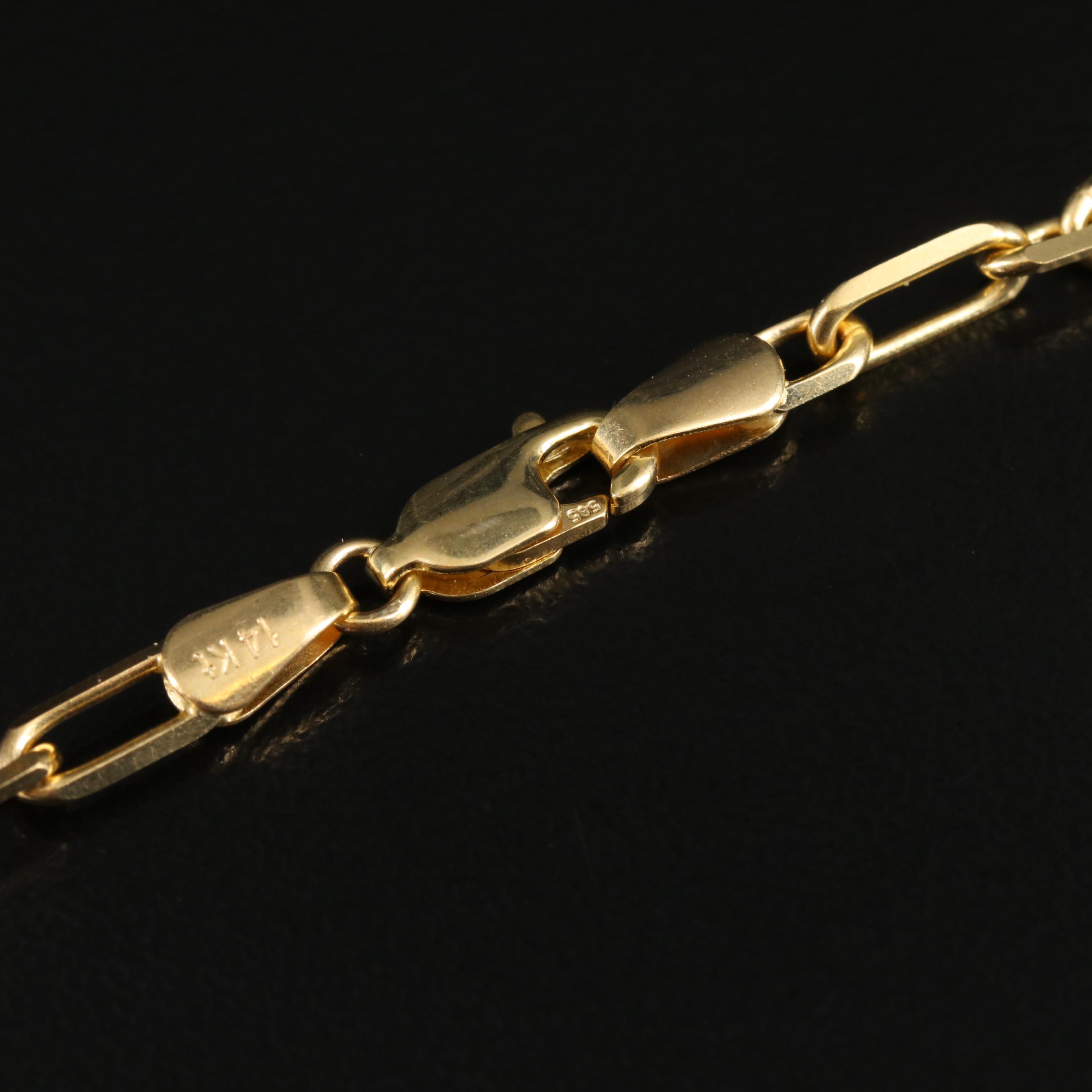 14K Knife Edge Paperclip Chain Necklace