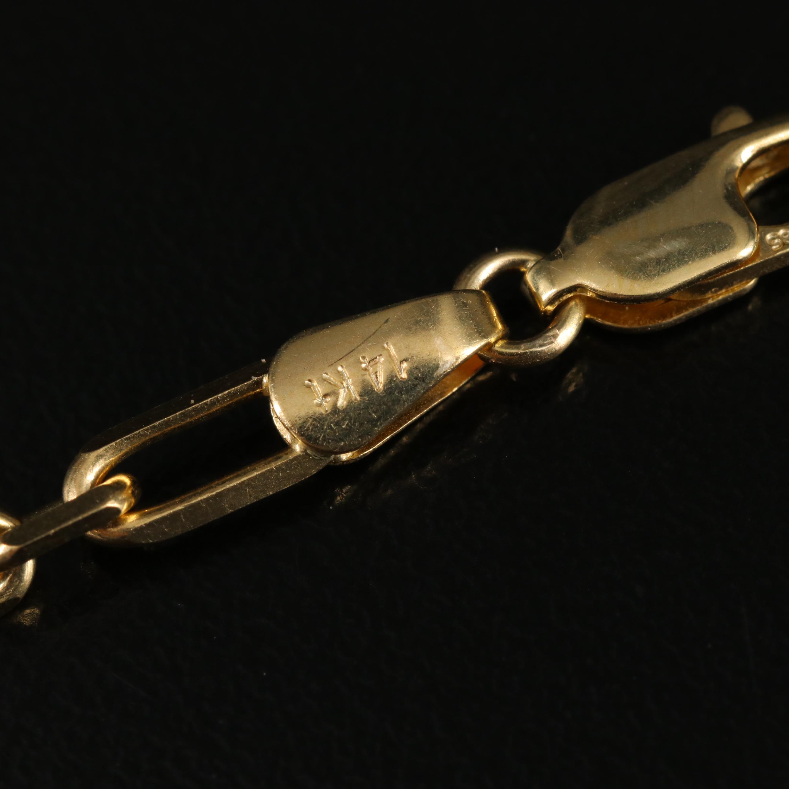 14K Knife Edge Paperclip Chain Necklace