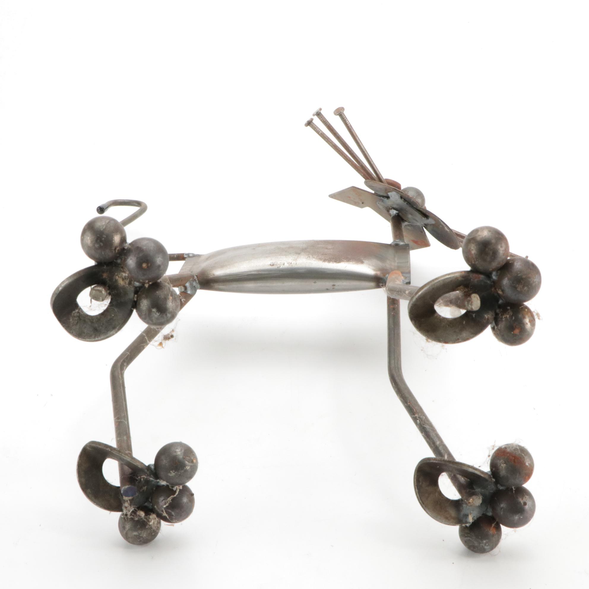 Recycled Metal Cat Sculpture