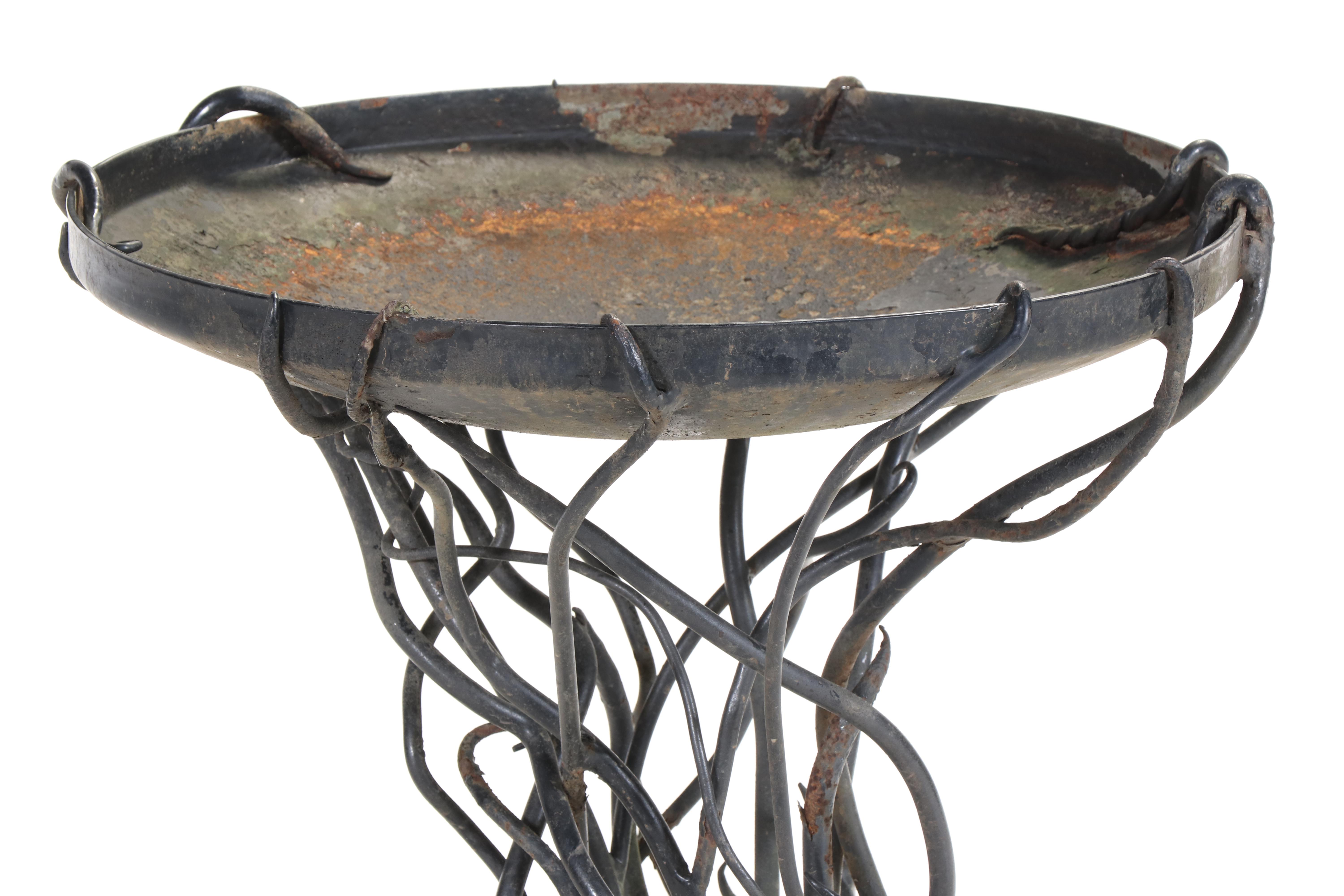 Wrought Iron Twisted Vine Bird Bath