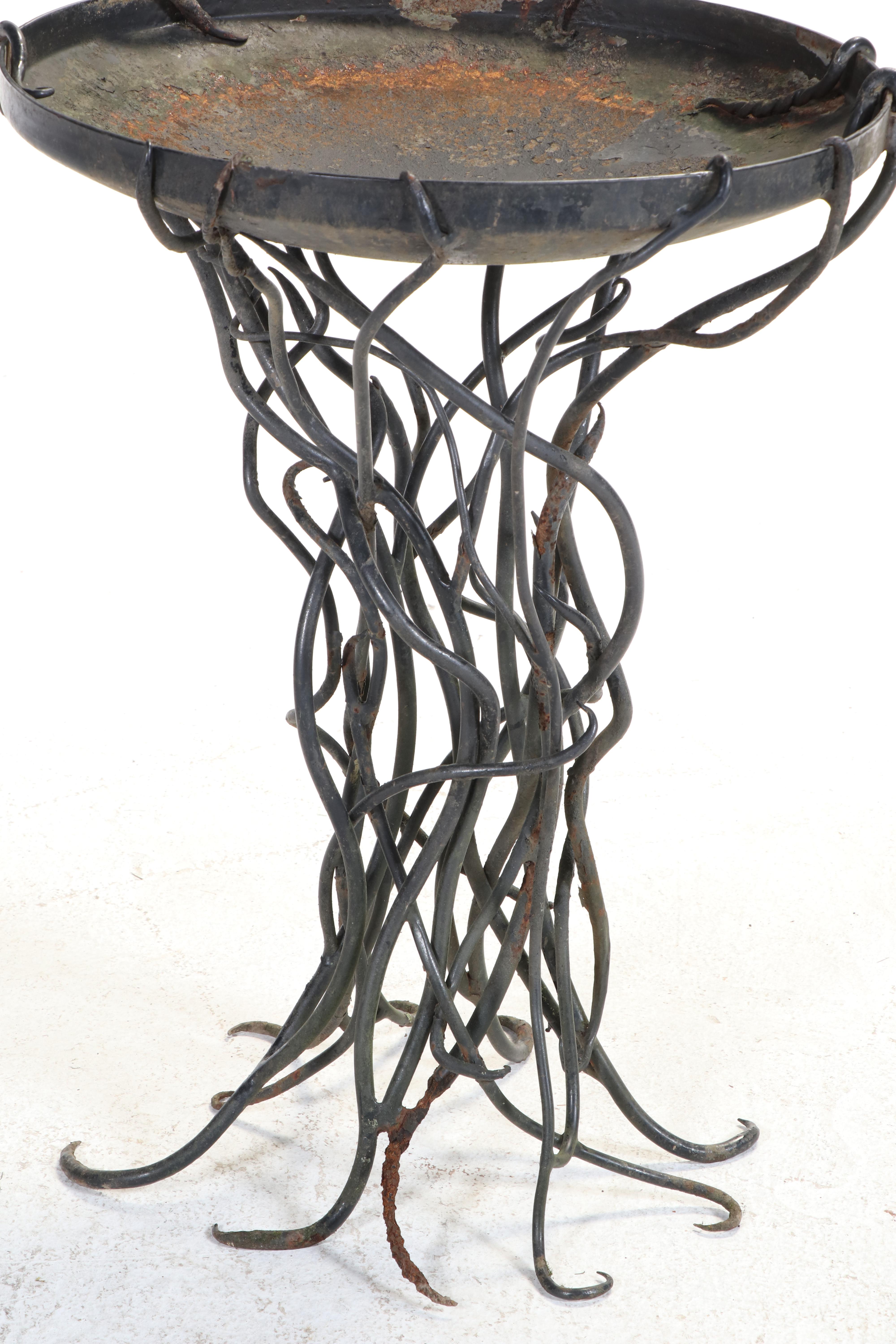 Wrought Iron Twisted Vine Bird Bath