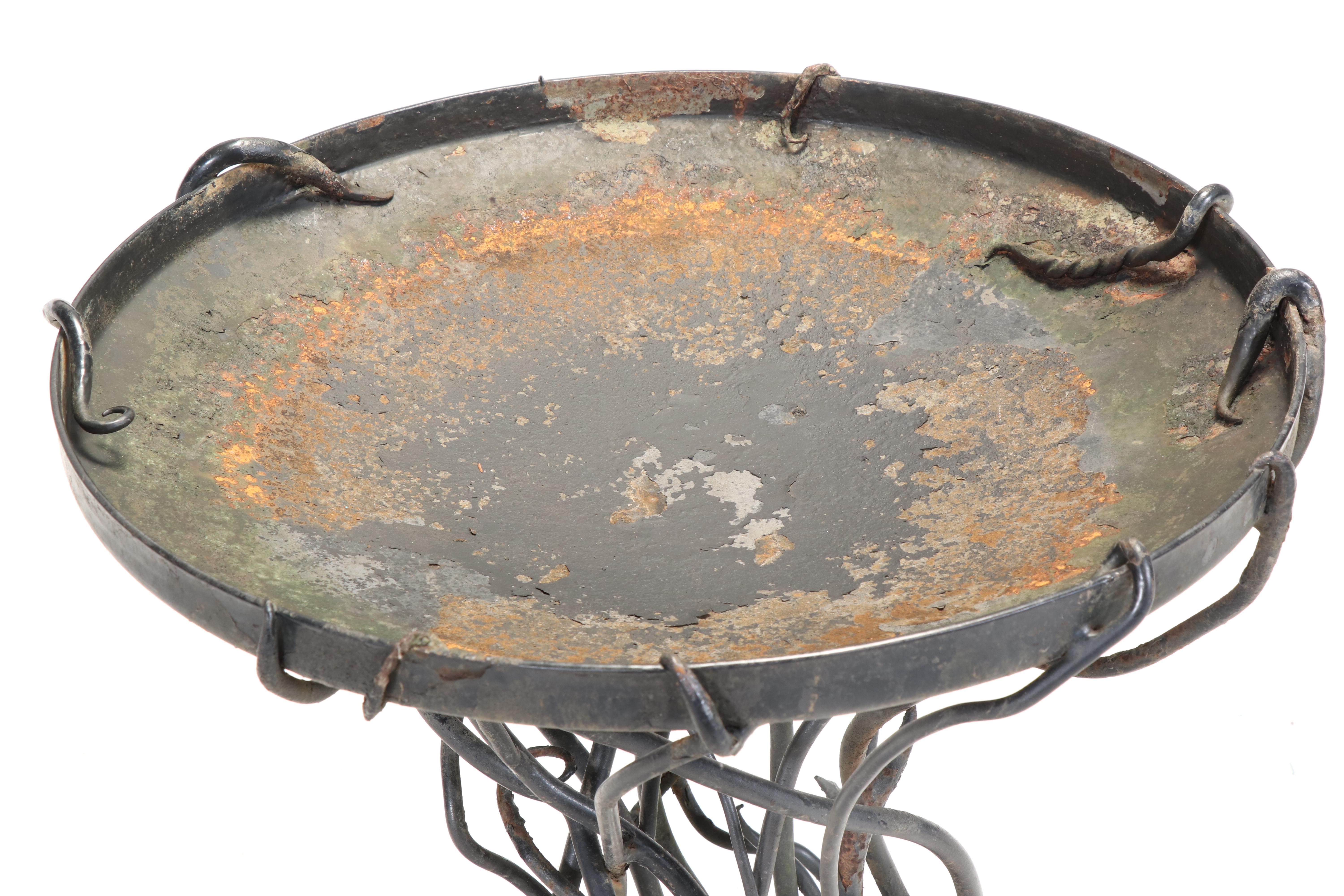 Wrought Iron Twisted Vine Bird Bath