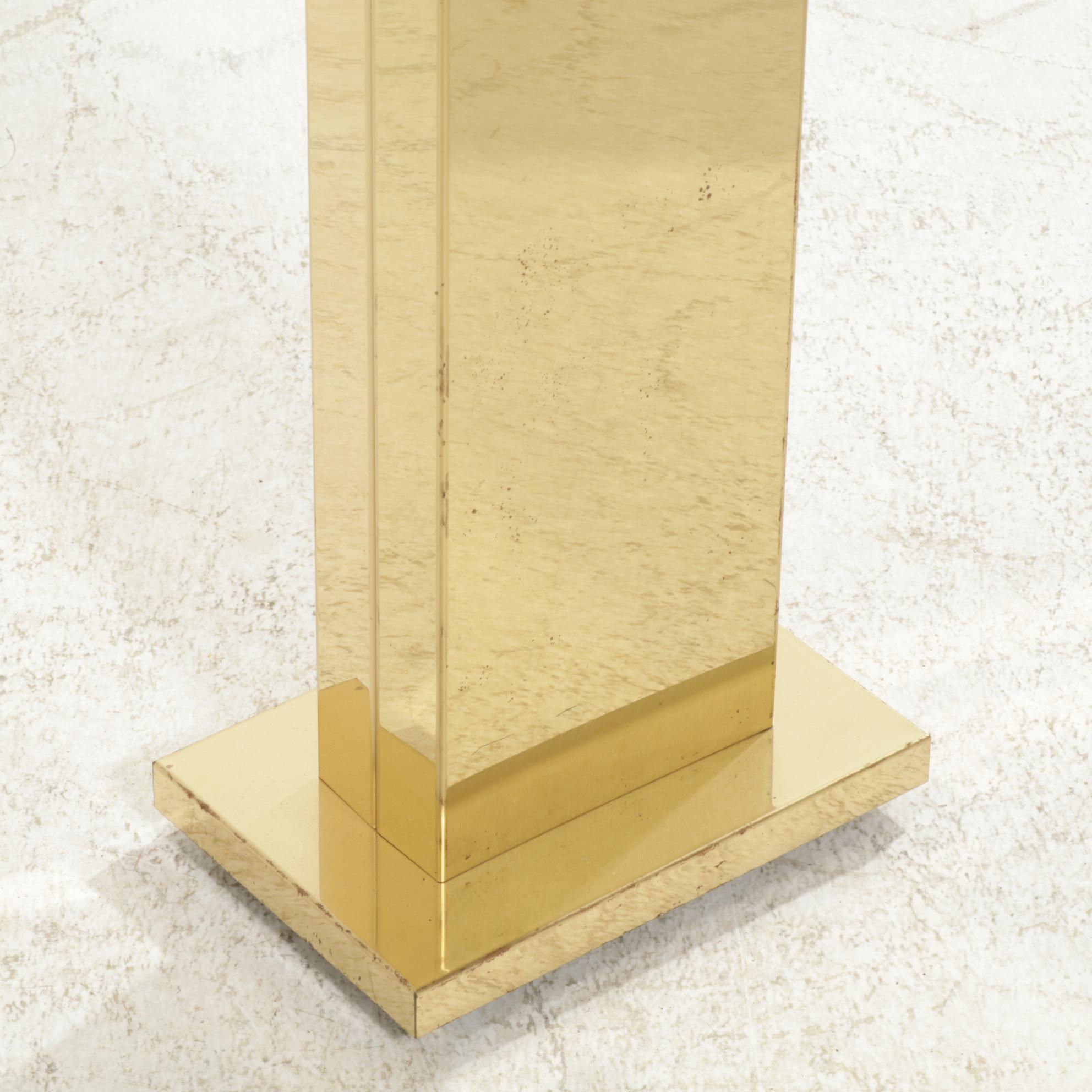 Casella "Pylon" Modernist Brass Torchiere Floor Lamp, Late 20th Century