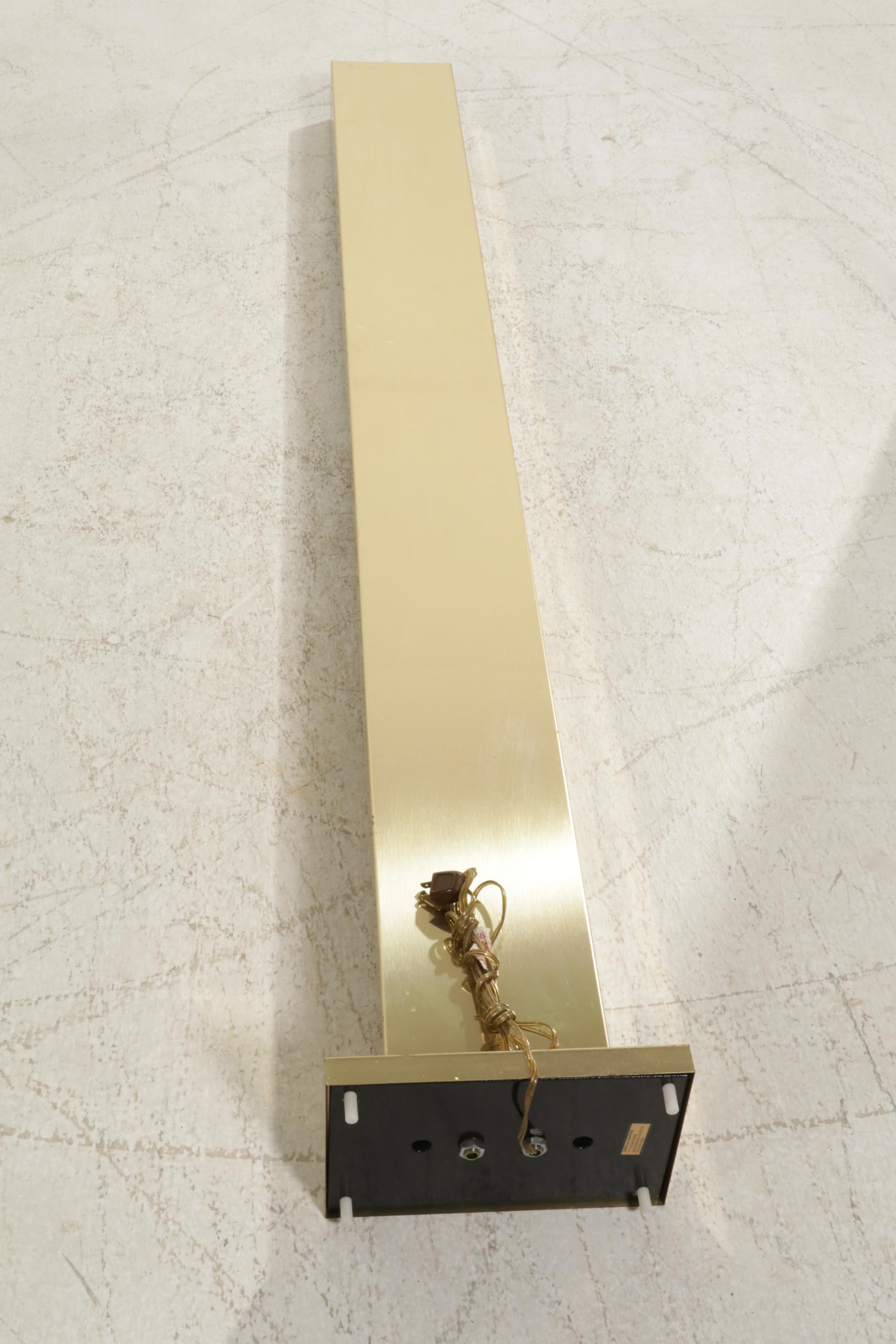 Casella "Pylon" Modernist Brass Torchiere Floor Lamp, Late 20th Century