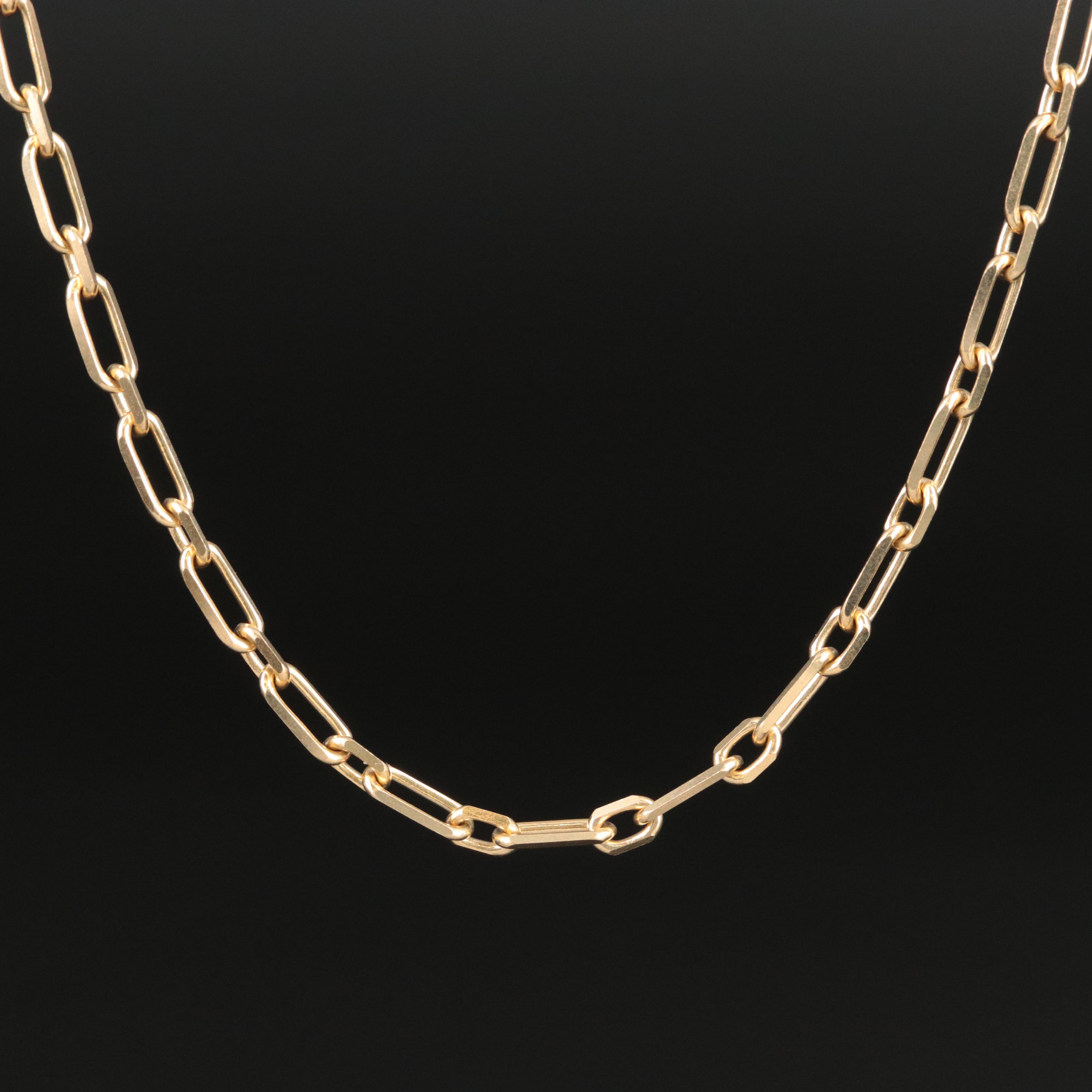 14K Knife Edge Paperclip Chain Necklace