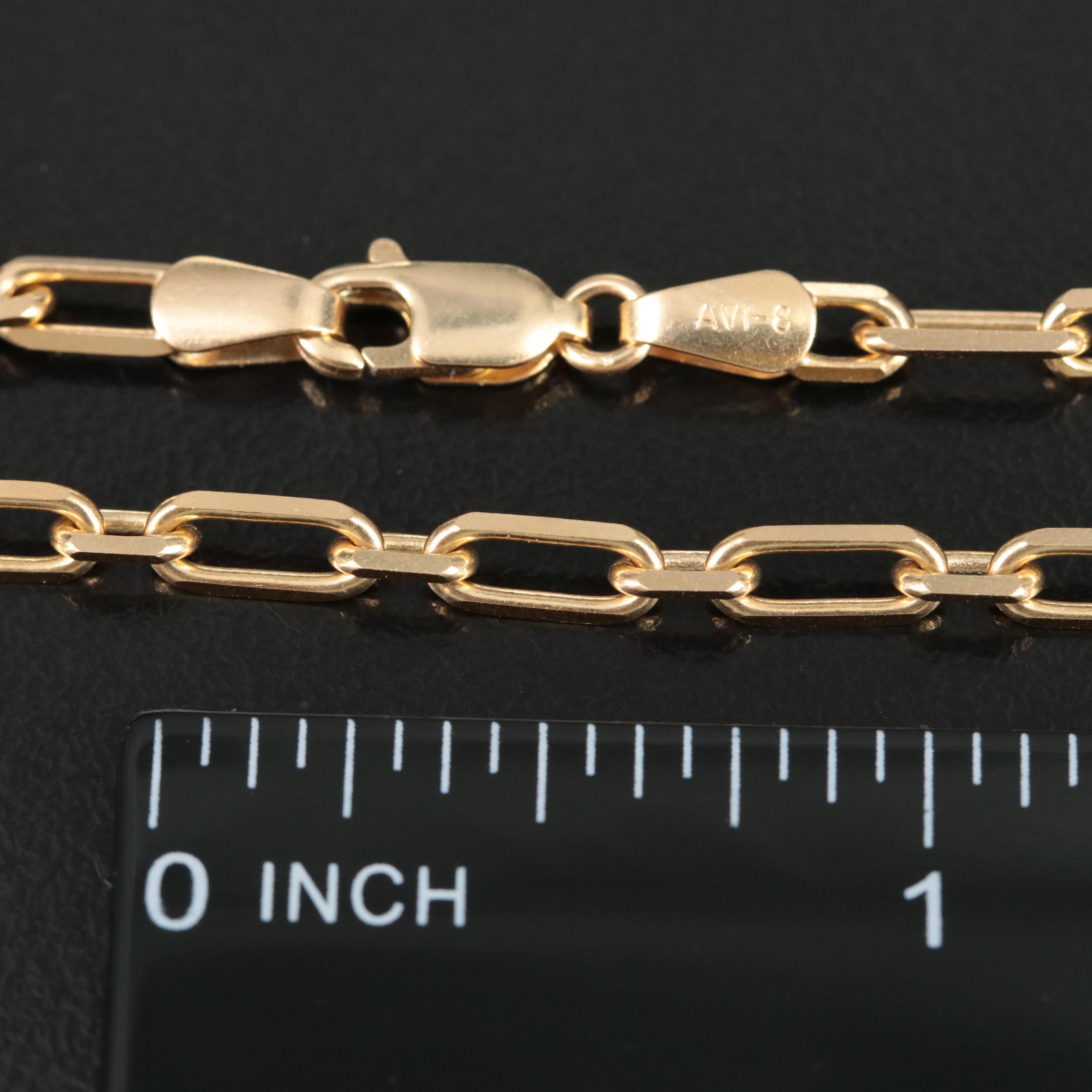 14K Knife Edge Paperclip Chain Necklace