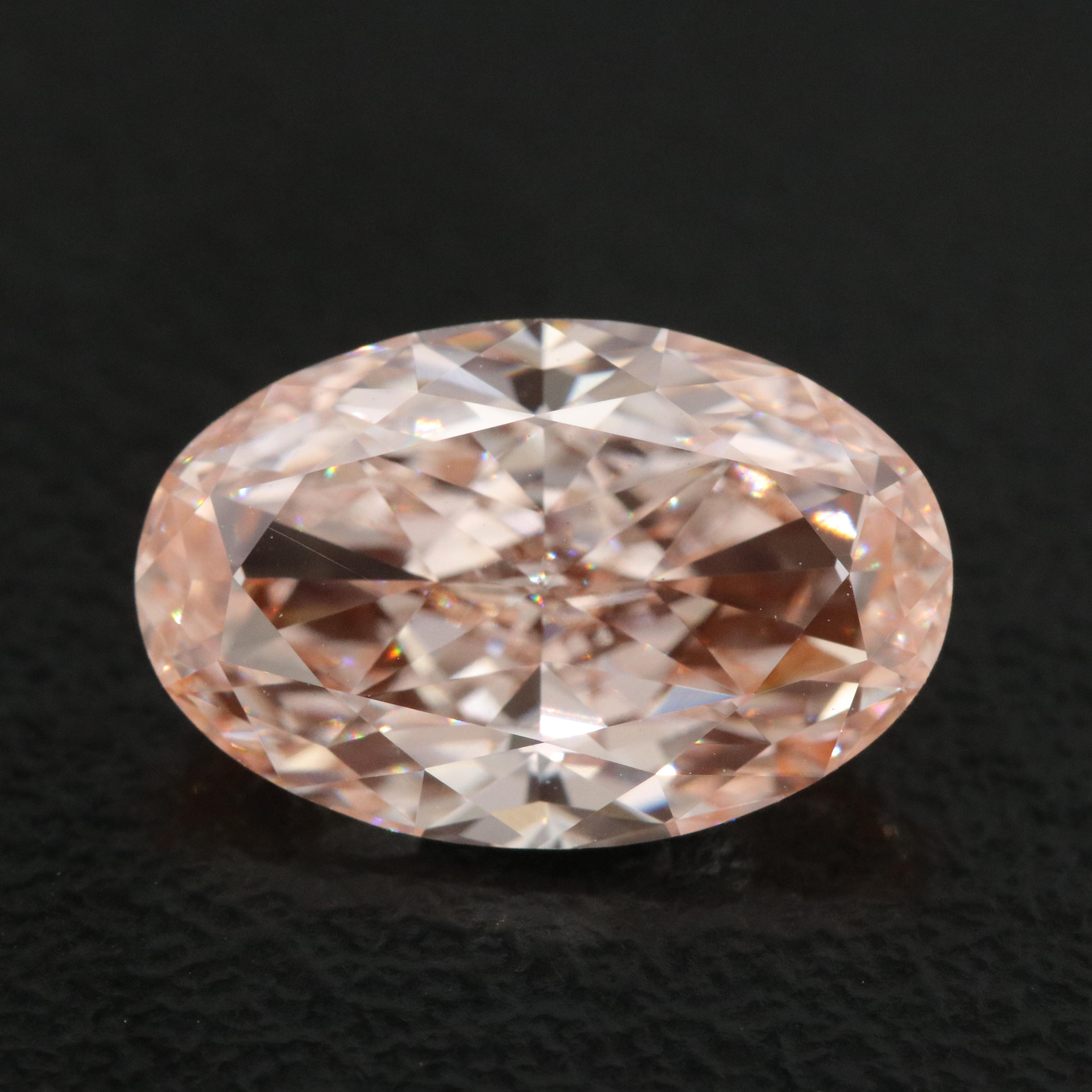 Loose 3.34 CT Lab Grown Fancy Pink Diamond with IGI Report