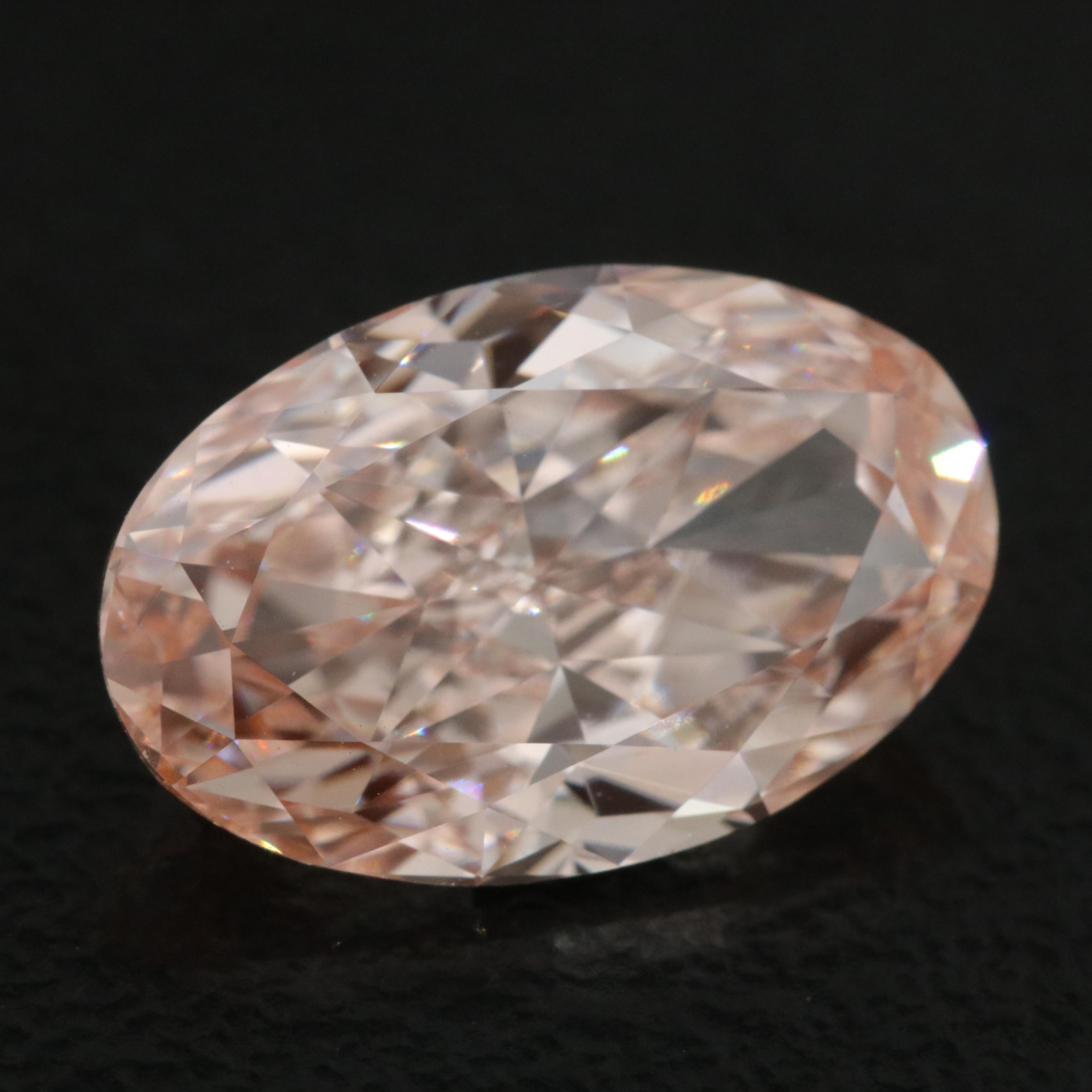 Loose 3.34 CT Lab Grown Fancy Pink Diamond with IGI Report