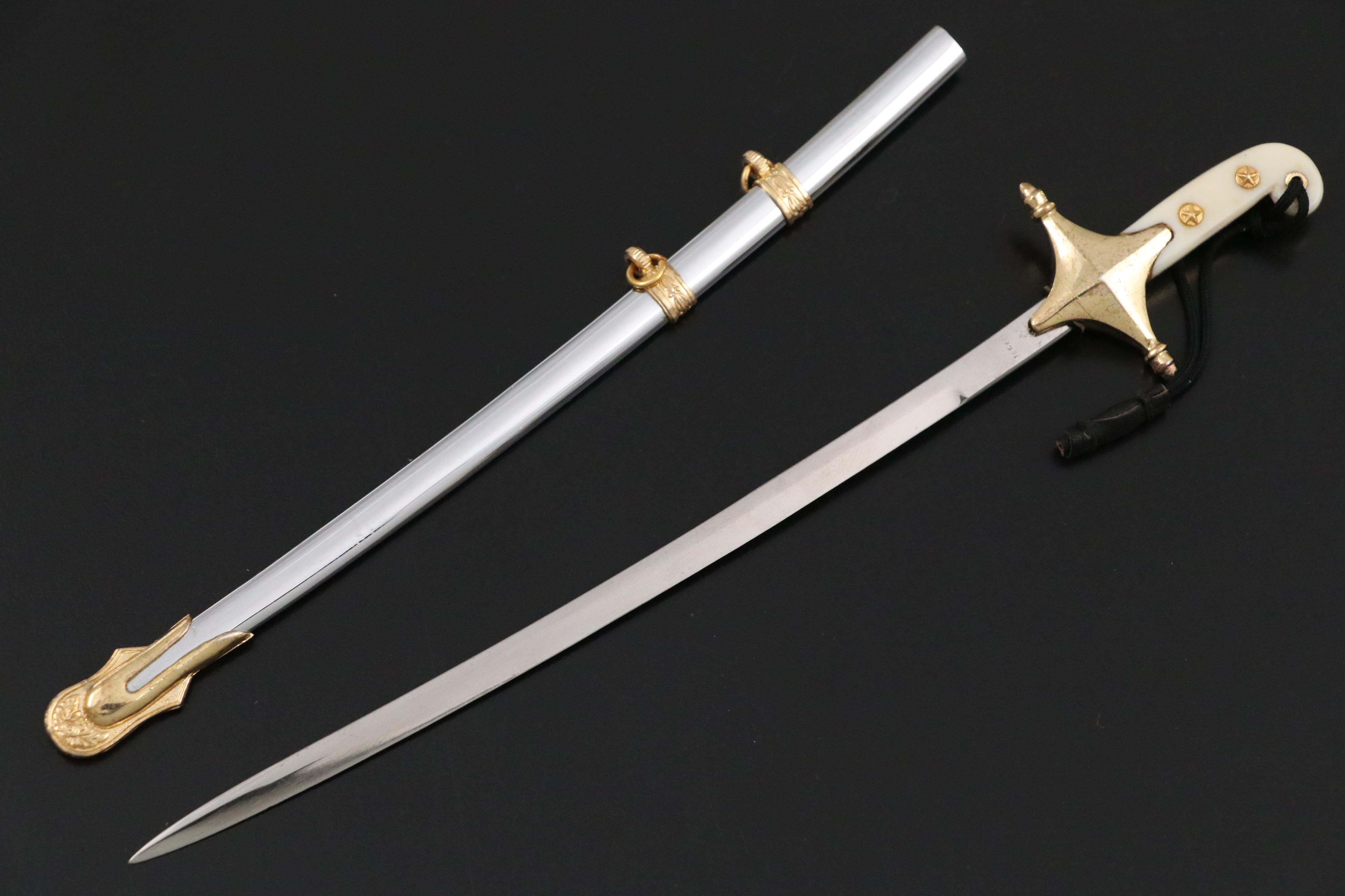 Metal Spanish Toledo Sword Letter Opener with Mother-Of-Pearl Inlay and More