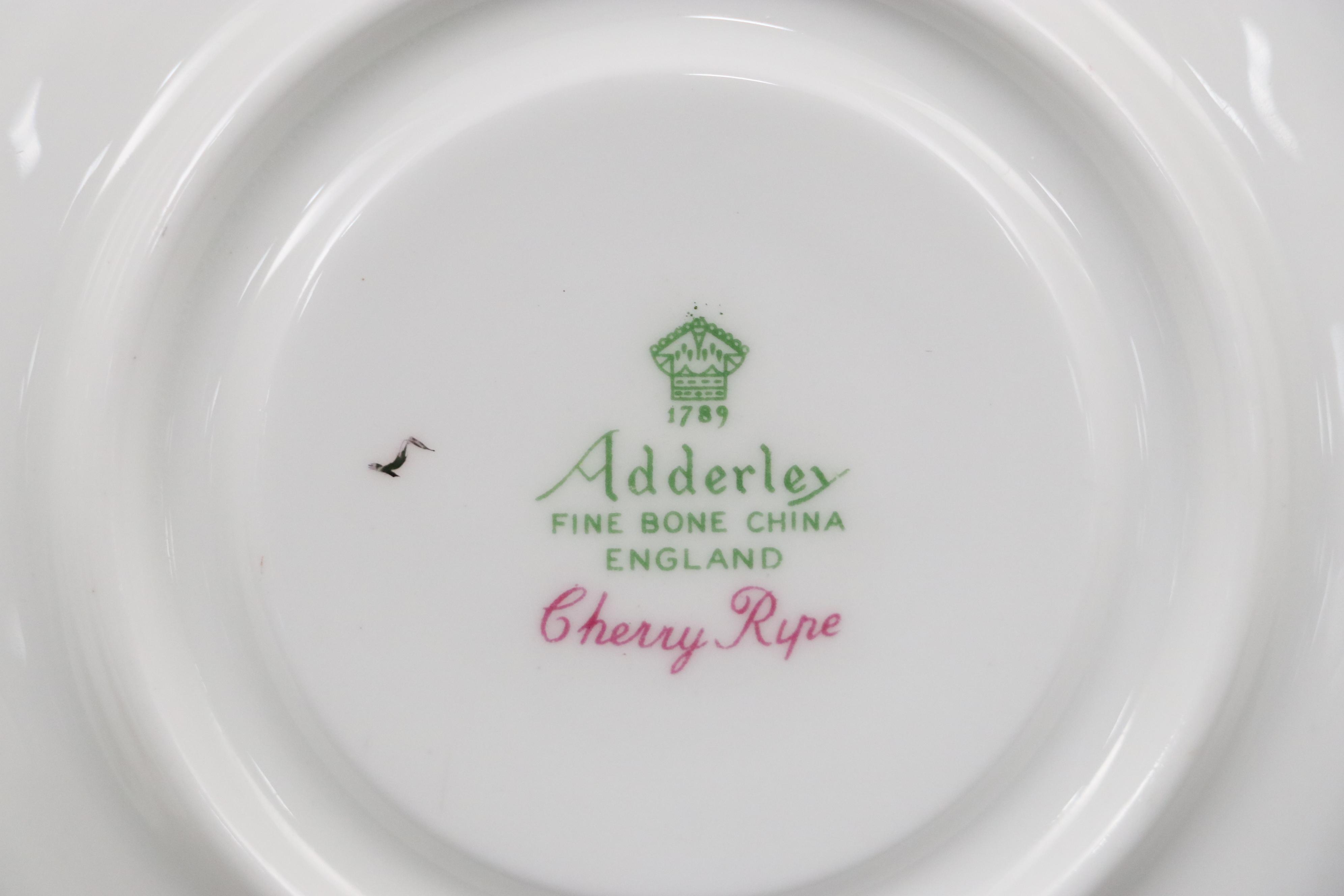 Adderley English Bone China "Cherry Ripe" Dessert Set