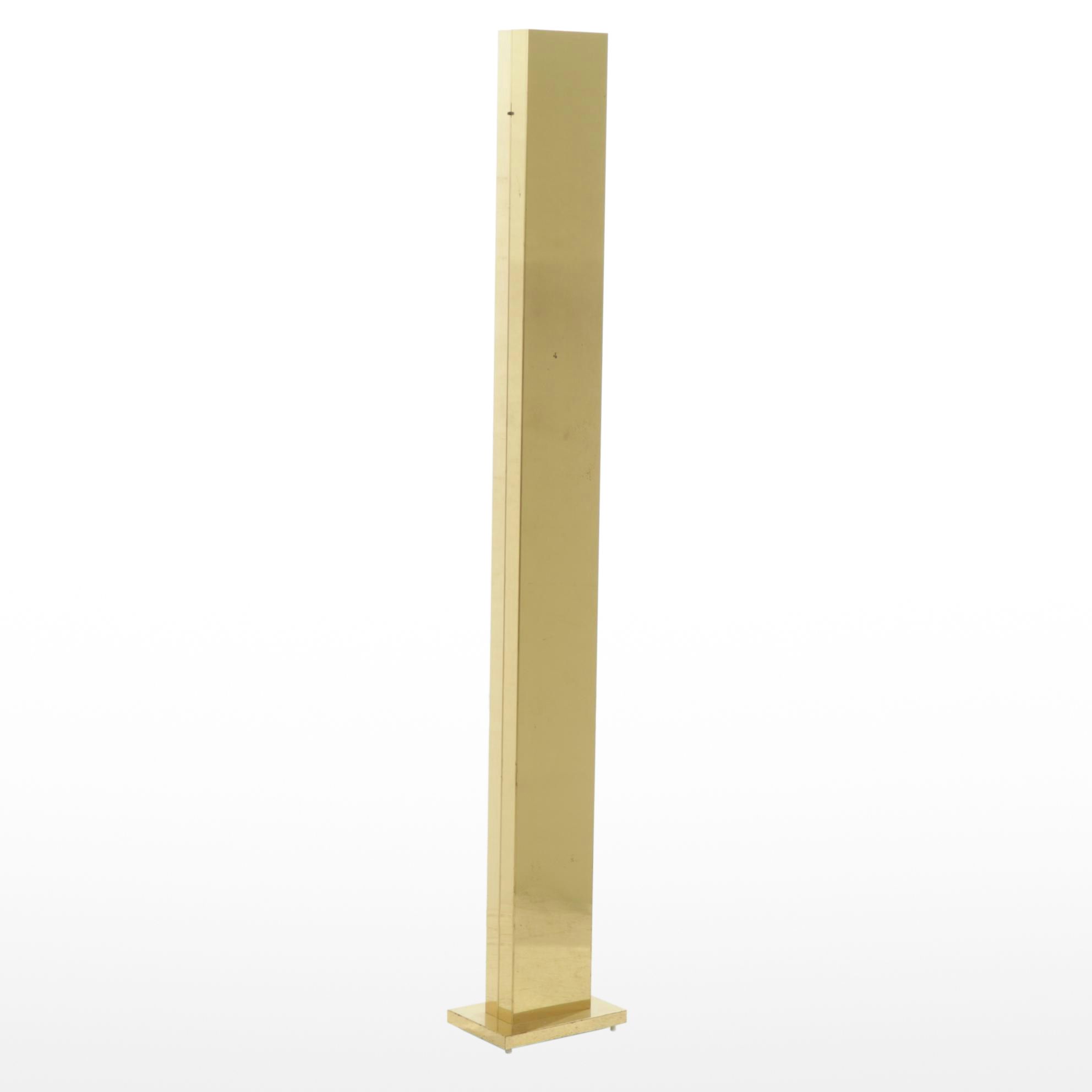 Casella "Pylon" Modernist Brass Torchiere Floor Lamp, Late 20th Century