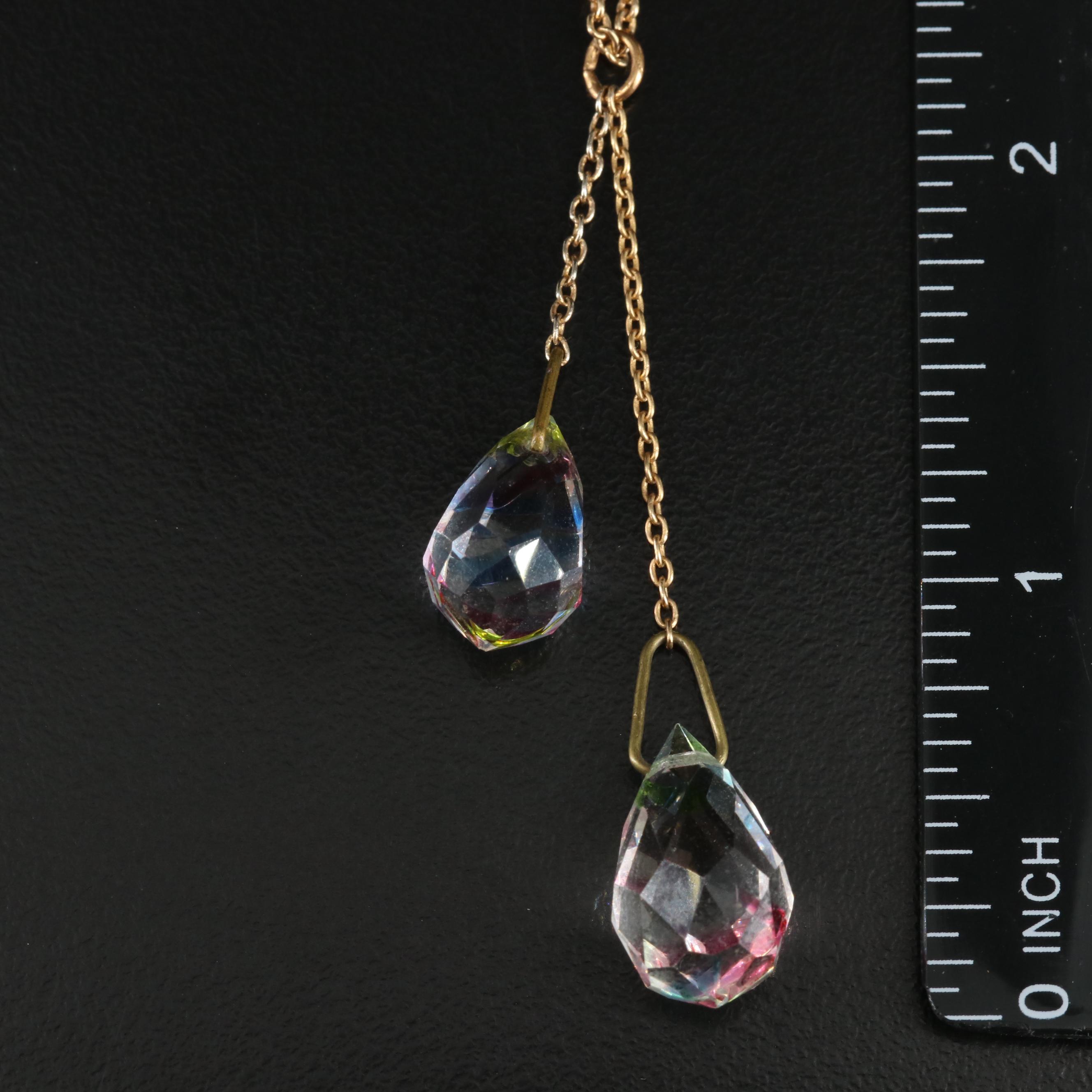 Antique and Vintage Iris Glass Necklaces Including Art Deco and Crinkle