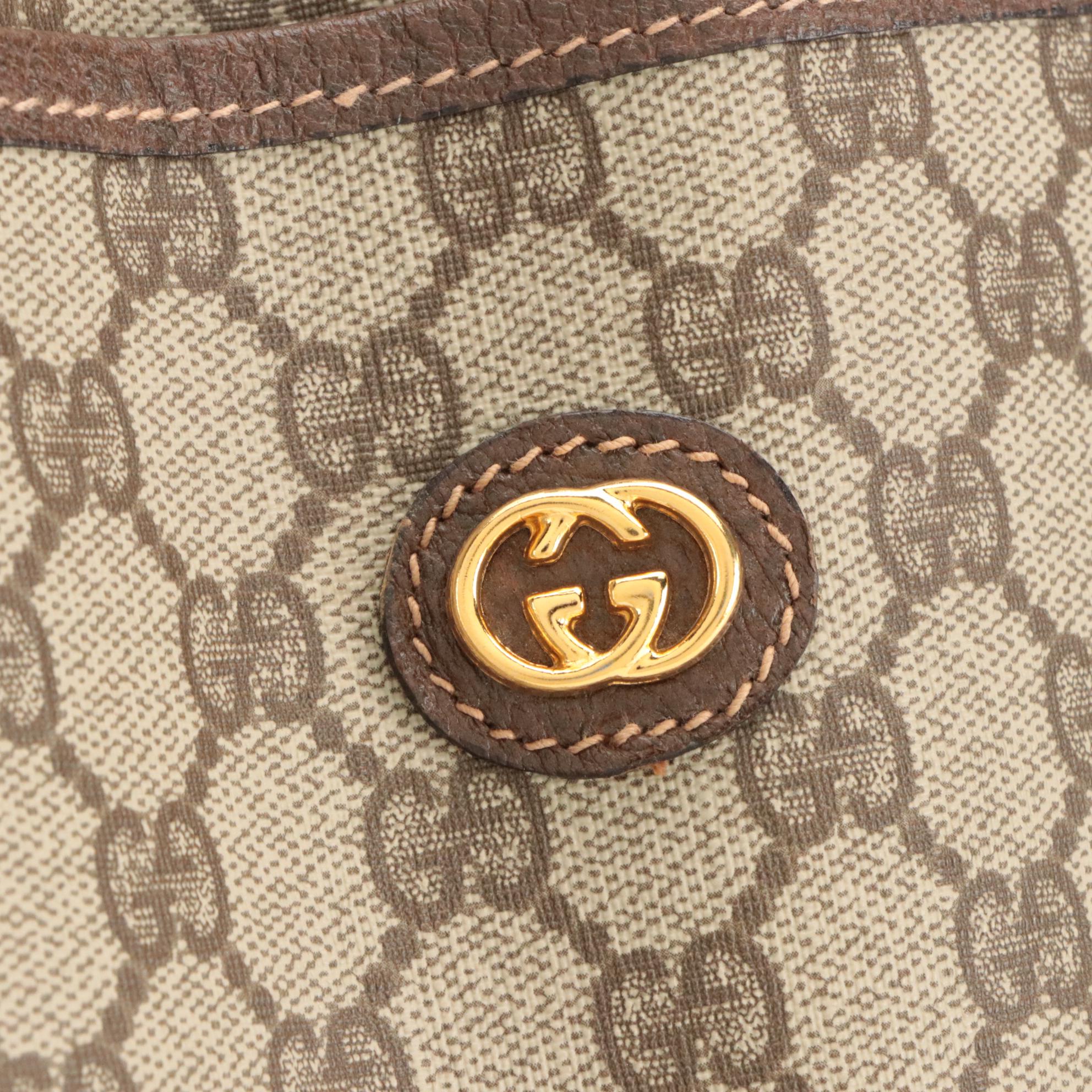 Gucci Supreme Canvas, Leather and Web Stripe Large Tote