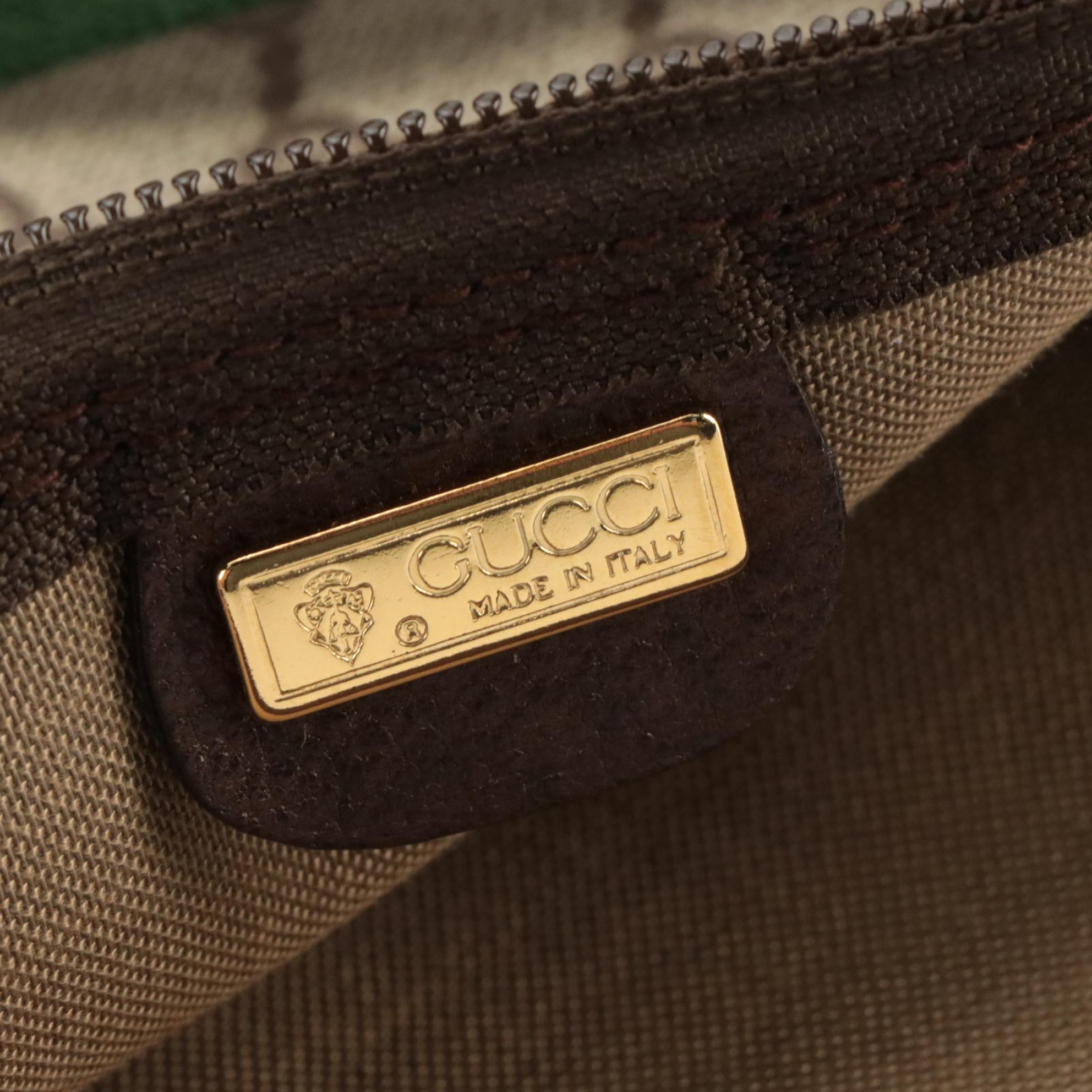 Gucci Supreme Canvas, Leather and Web Stripe Large Tote