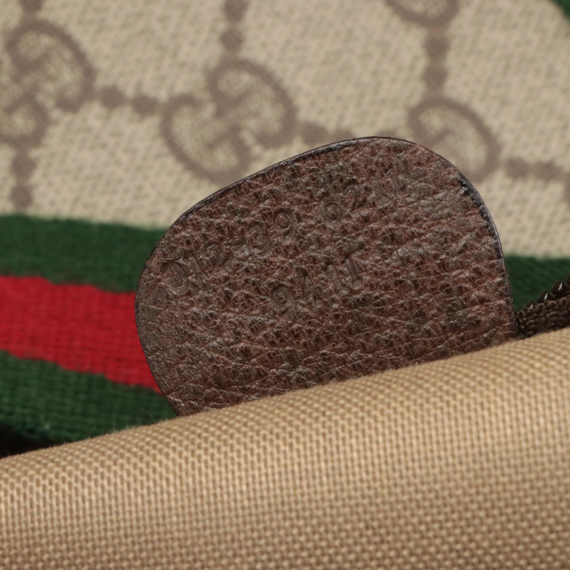 Gucci Supreme Canvas, Leather and Web Stripe Large Tote