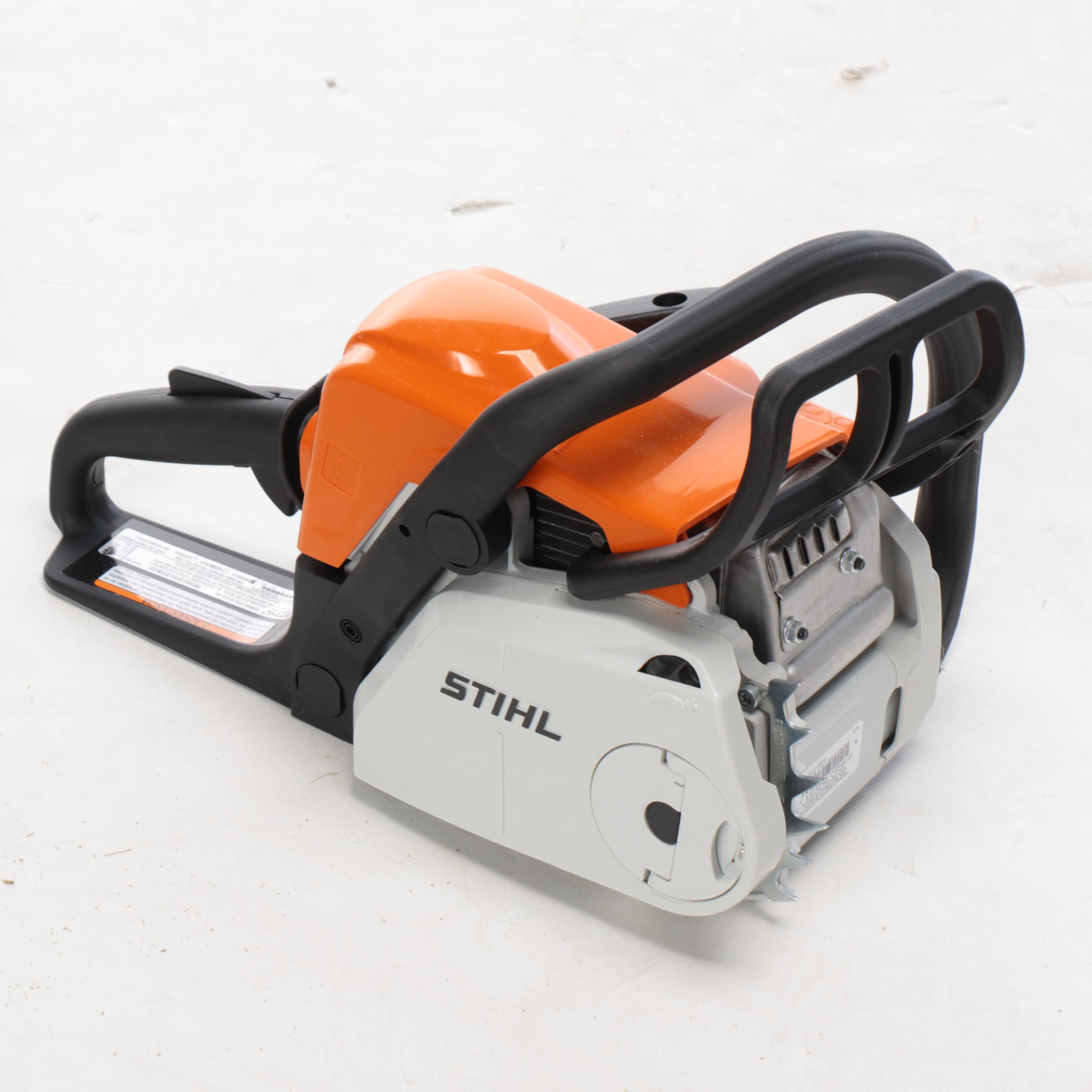 STIHL MS 180C Chainsaw, String Trimmer, and Accessories
