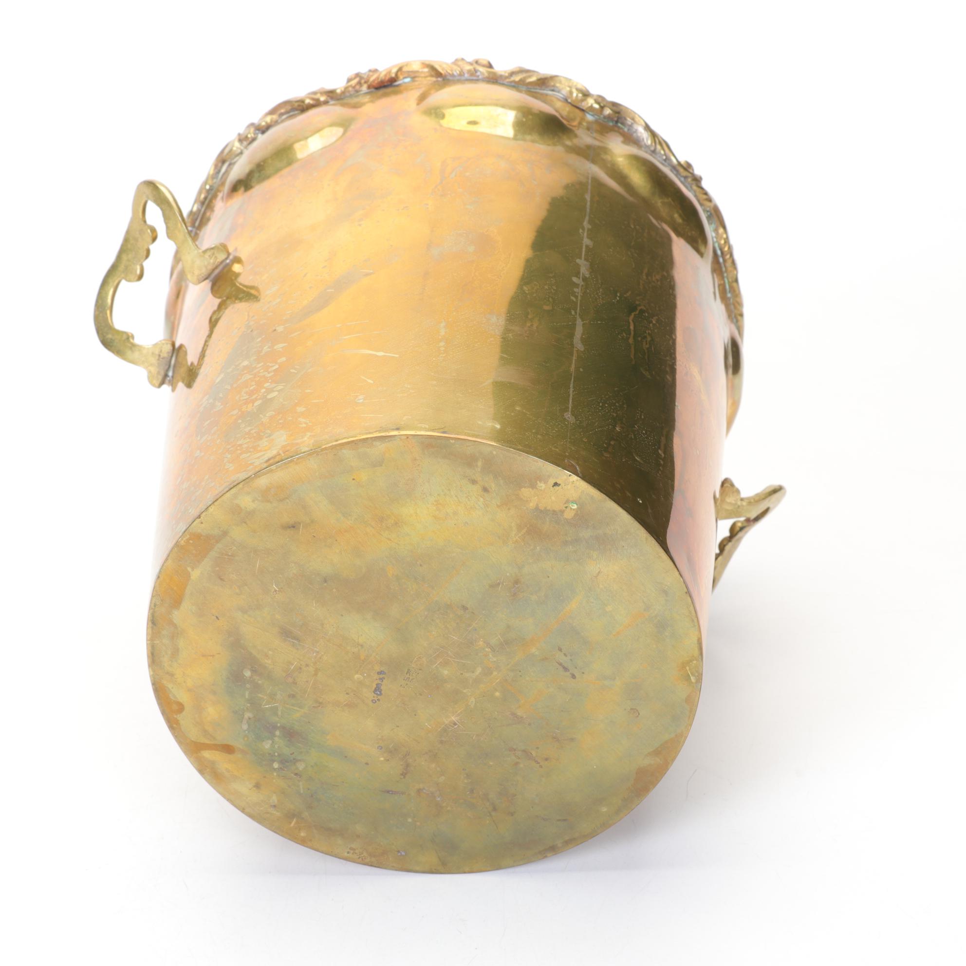 Polished Brass and Metal Champagne Bucket & Hors D'oeuvre Trays