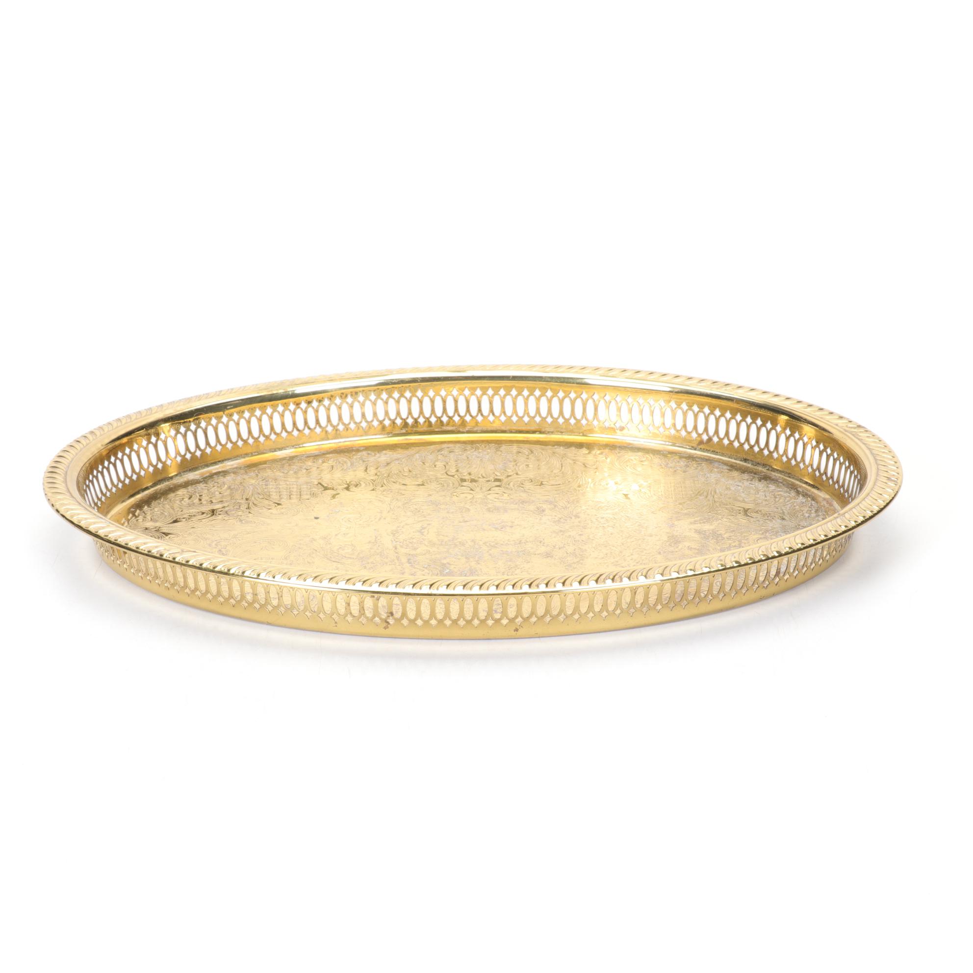 Polished Brass and Metal Champagne Bucket & Hors D'oeuvre Trays