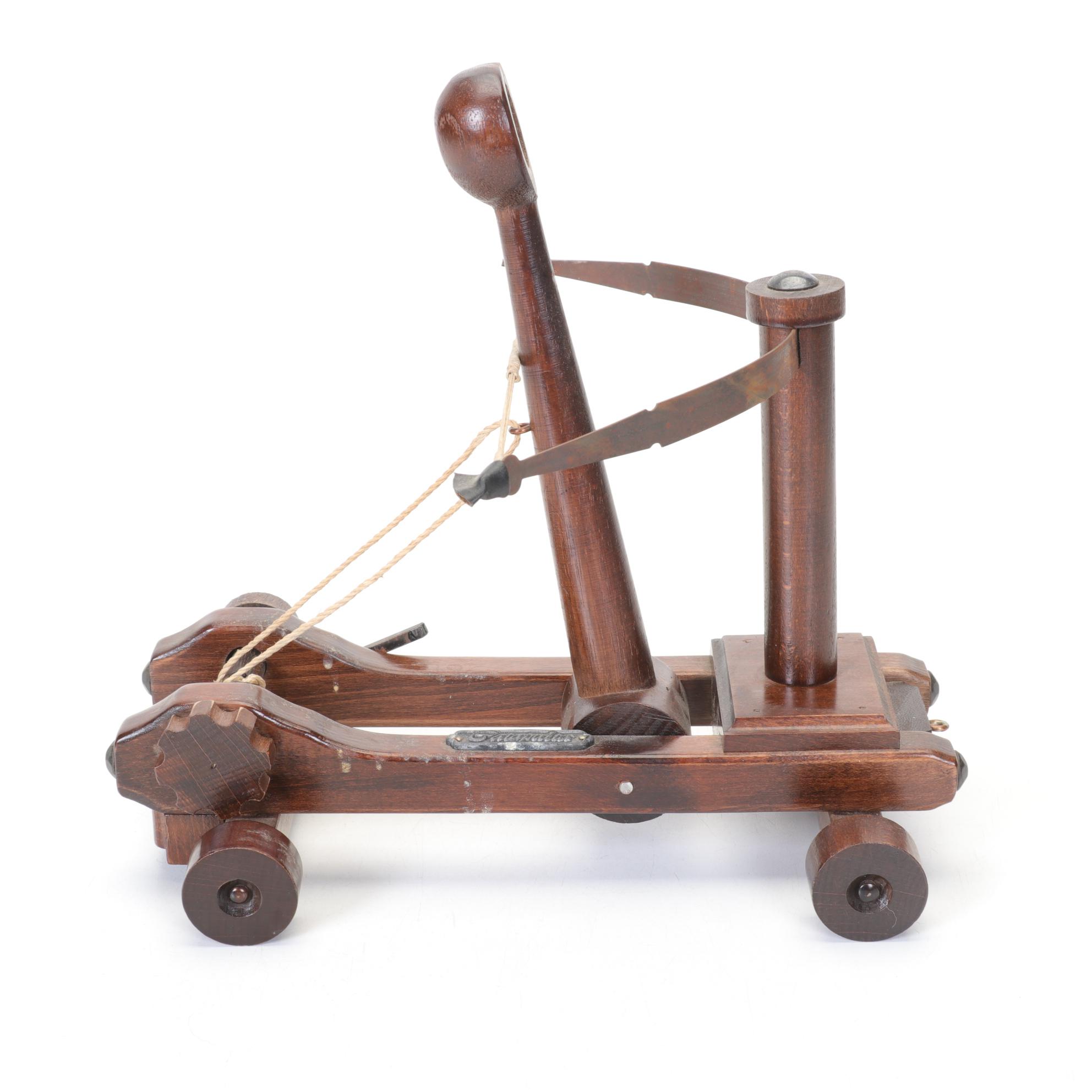Handmade Wooden Catapult Replica