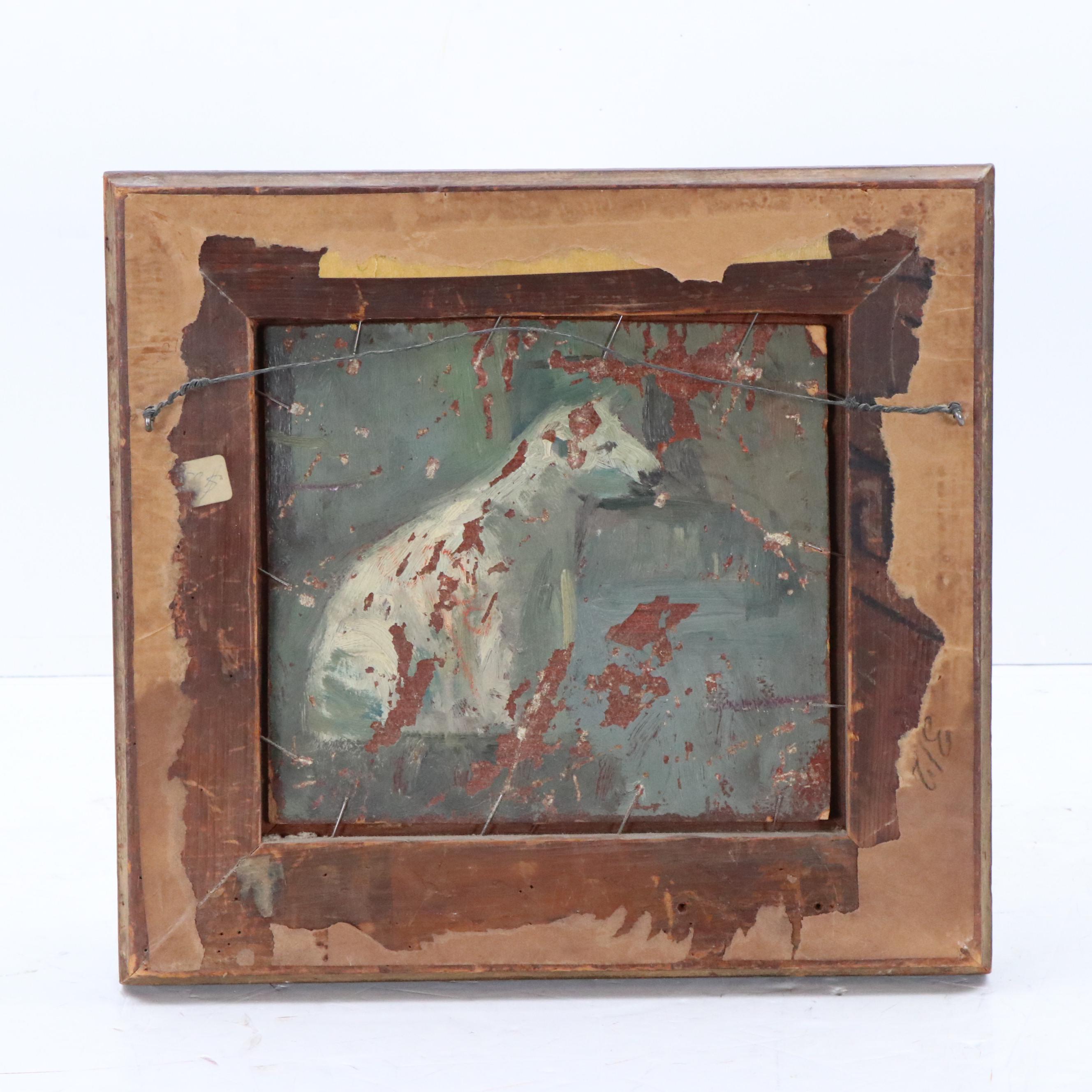 O. Russell Wooded Landscape Oil Painting of Figure