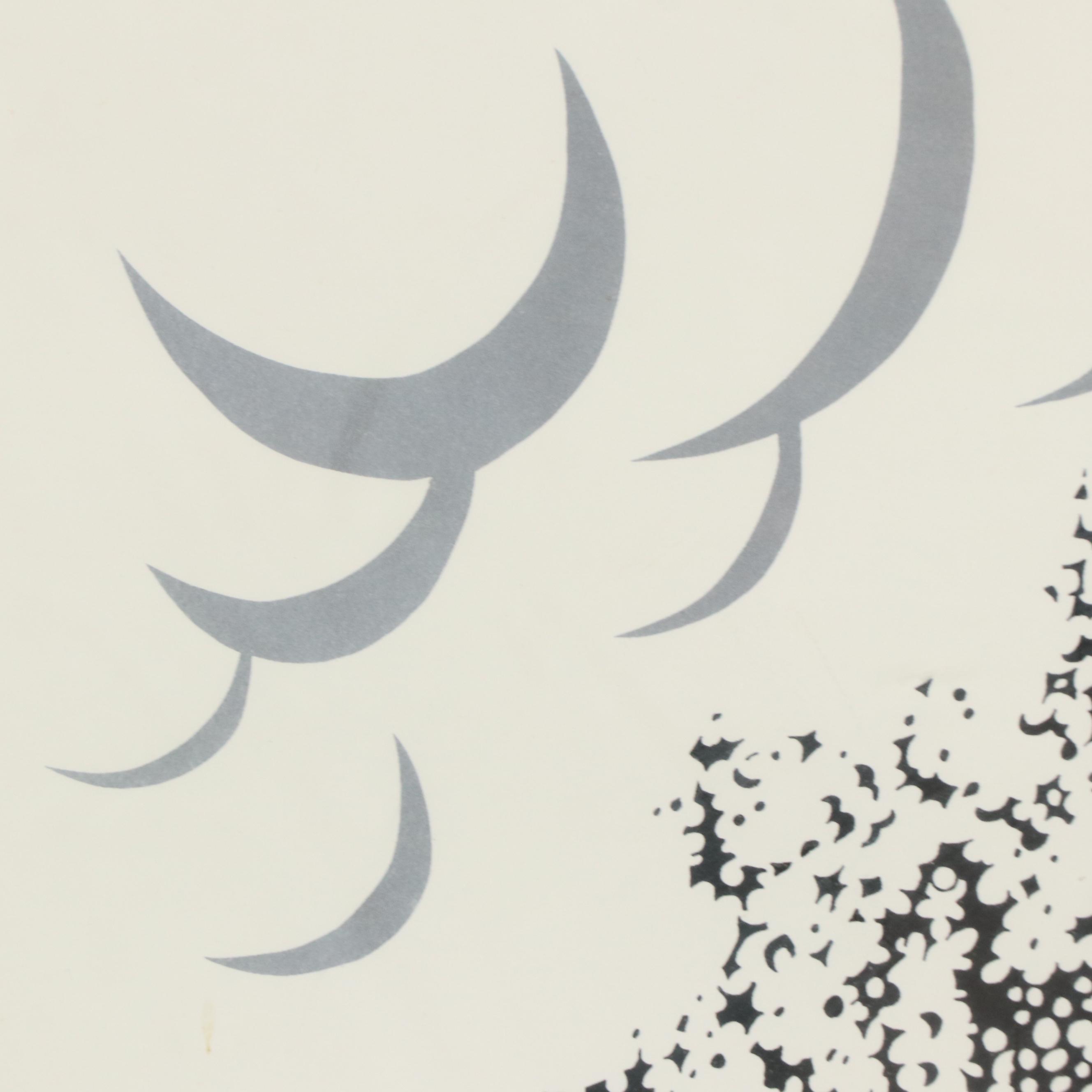 Erté Art Deco Serigraph "Winter," 1975