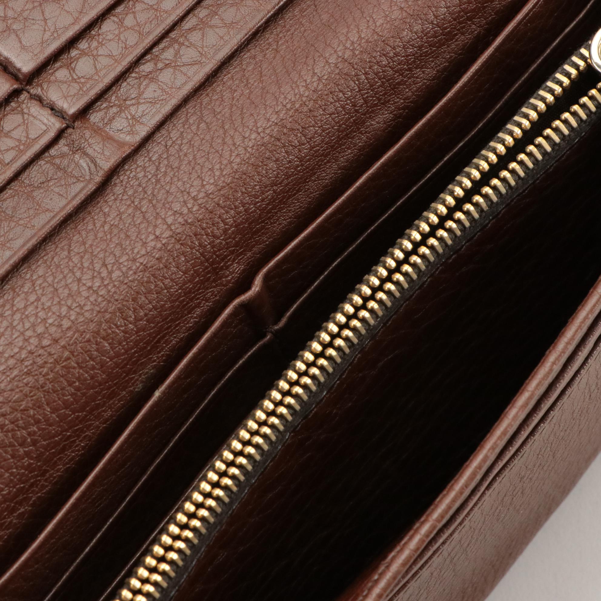 Prada Continental Flap Wallet in Dark Brown Cervo Calfskin Leather
