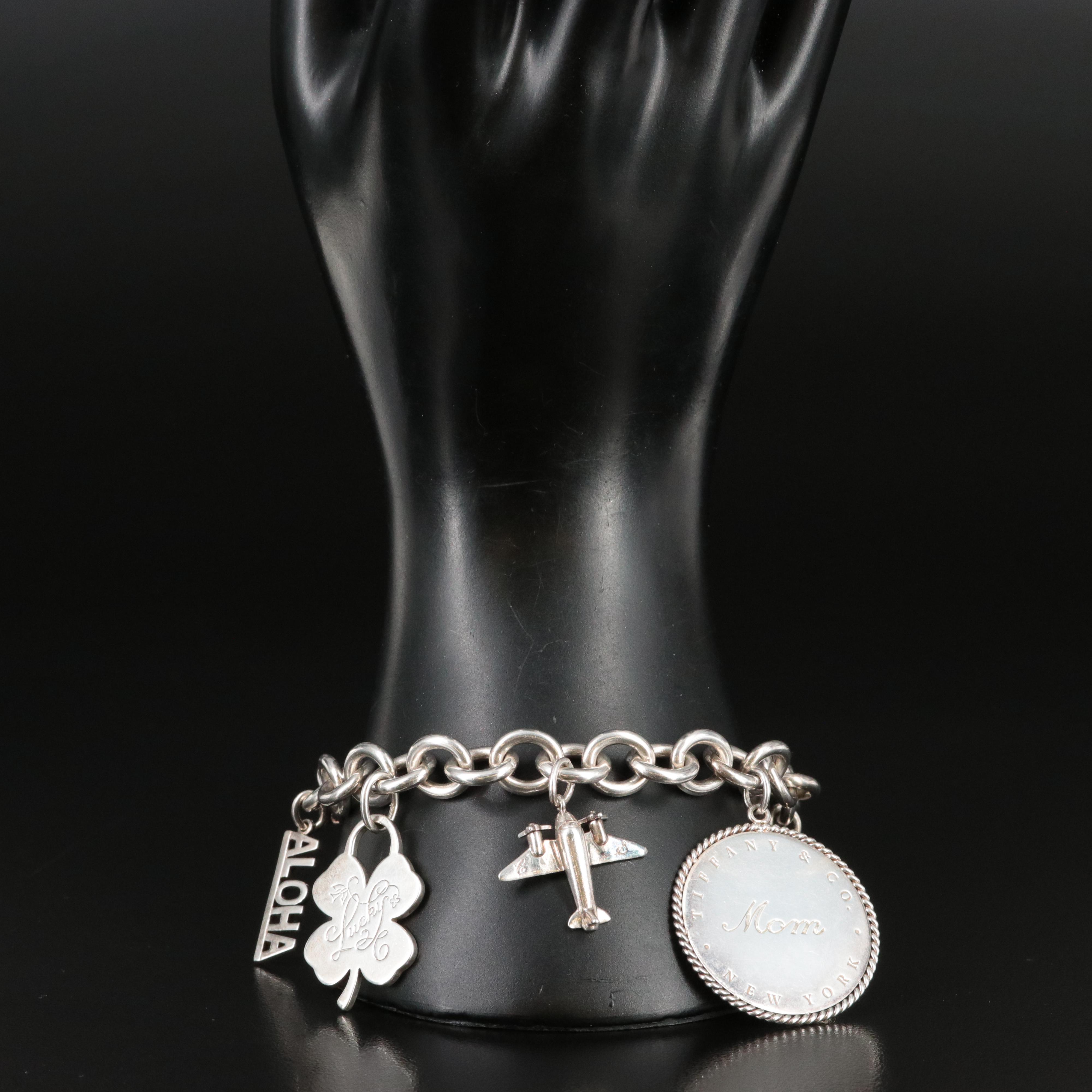 Tiffany & Co. Sterling Toggle Charm Bracelet with T & Co. Charms