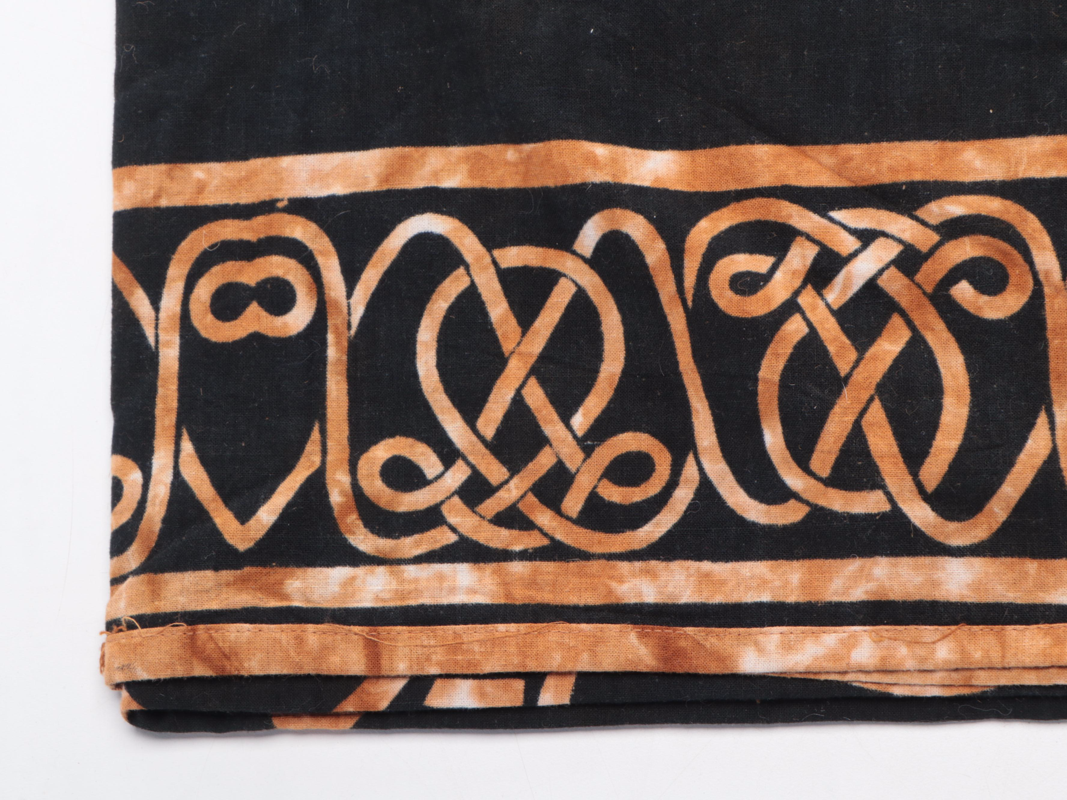 3' x 5' Handmade Indian Chain-Stitch Rug With Batik Prints and Fabric Remnants