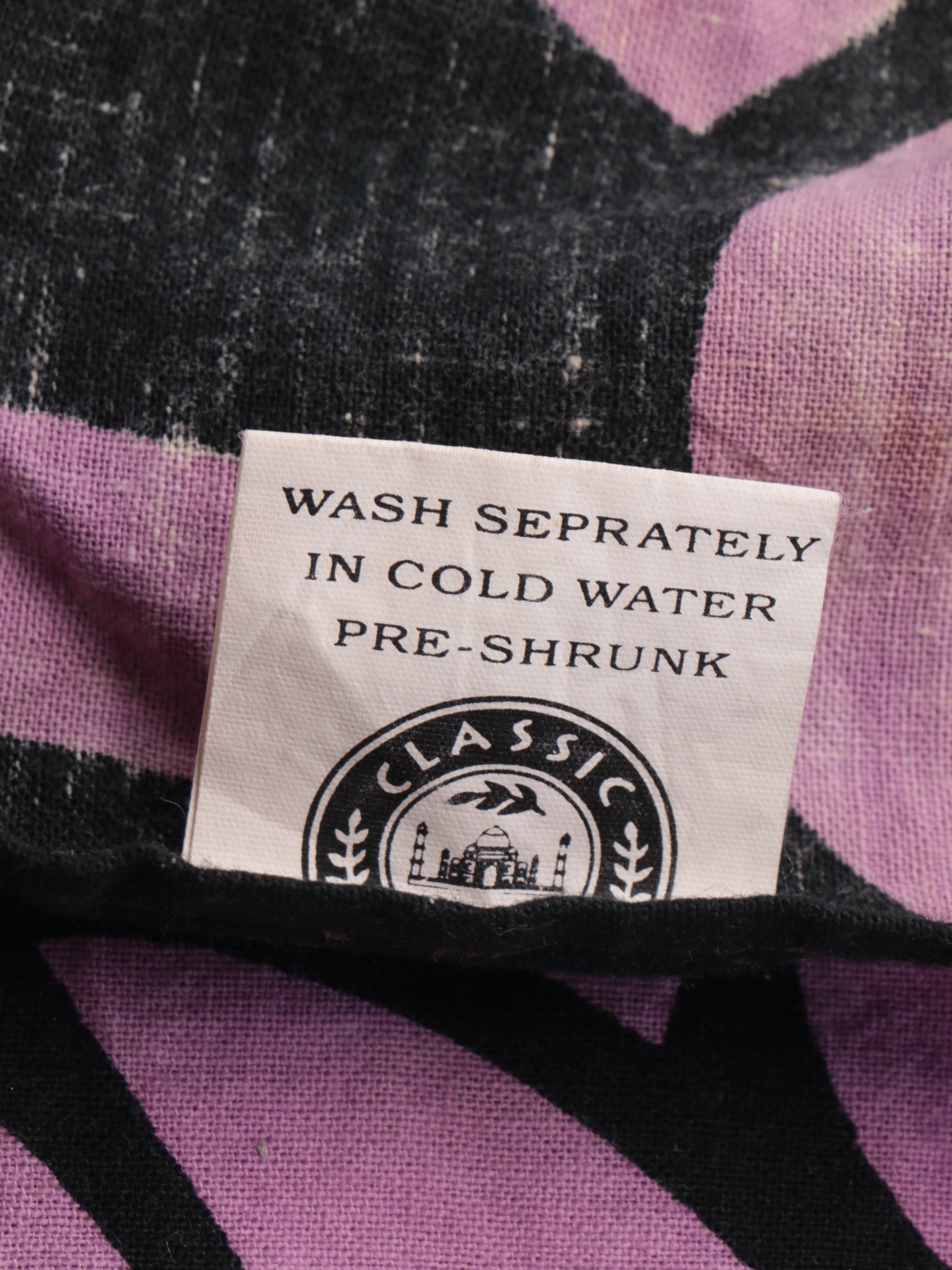 3' x 5' Handmade Indian Chain-Stitch Rug With Batik Prints and Fabric Remnants