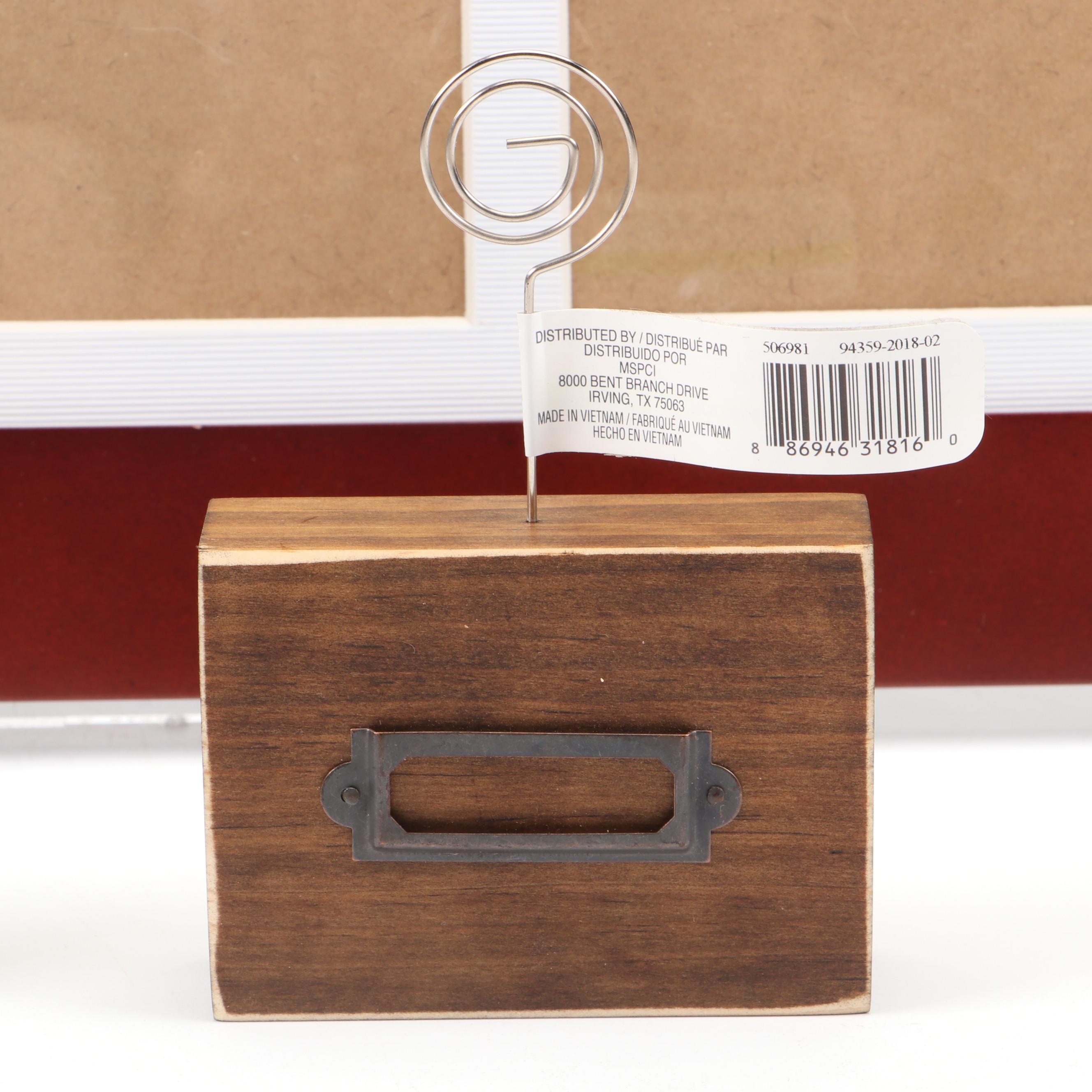 Segmented Three-Part Photo Frame with Malden Photo Frame and Wood Photo Clip