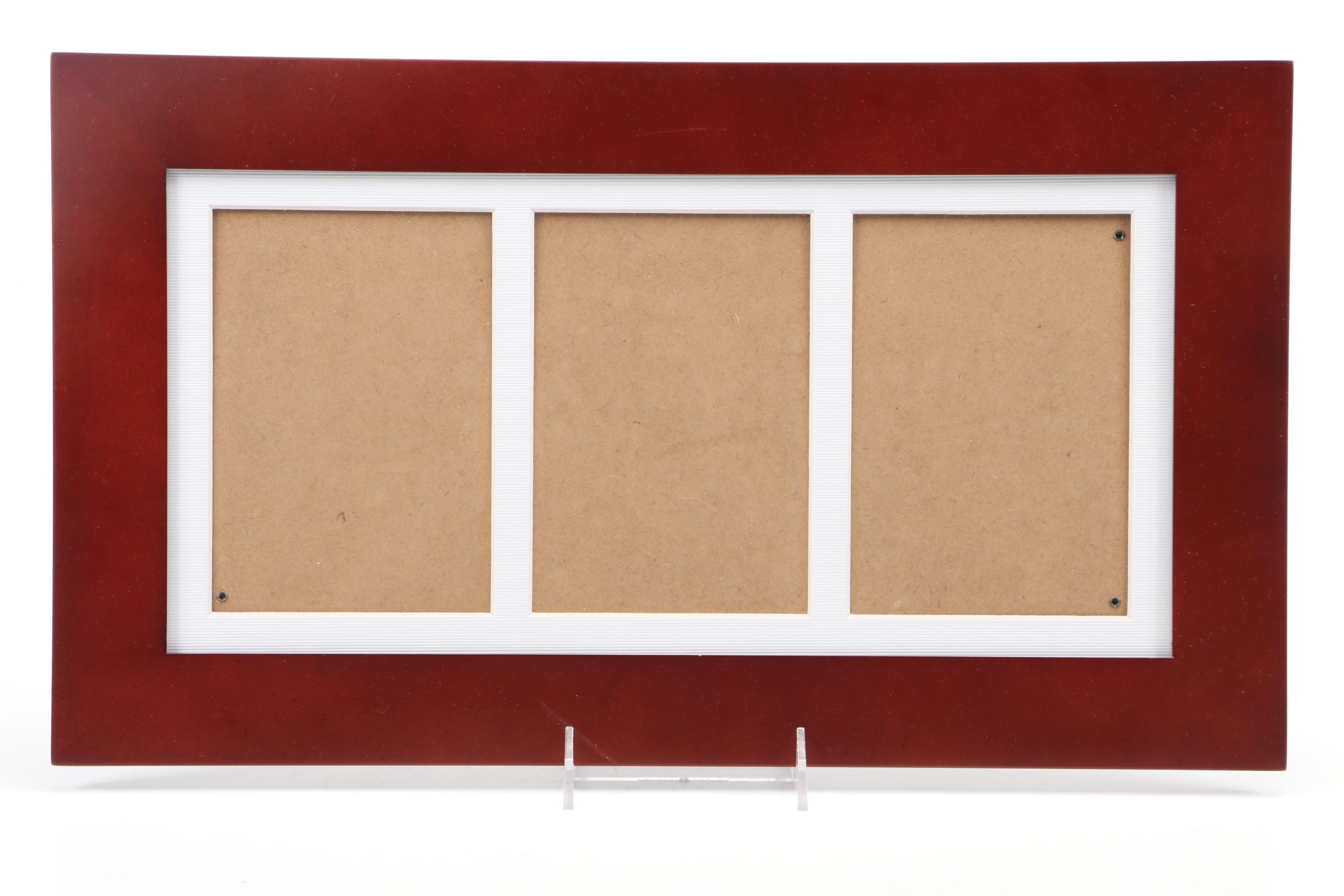 Segmented Three-Part Photo Frame with Malden Photo Frame and Wood Photo Clip